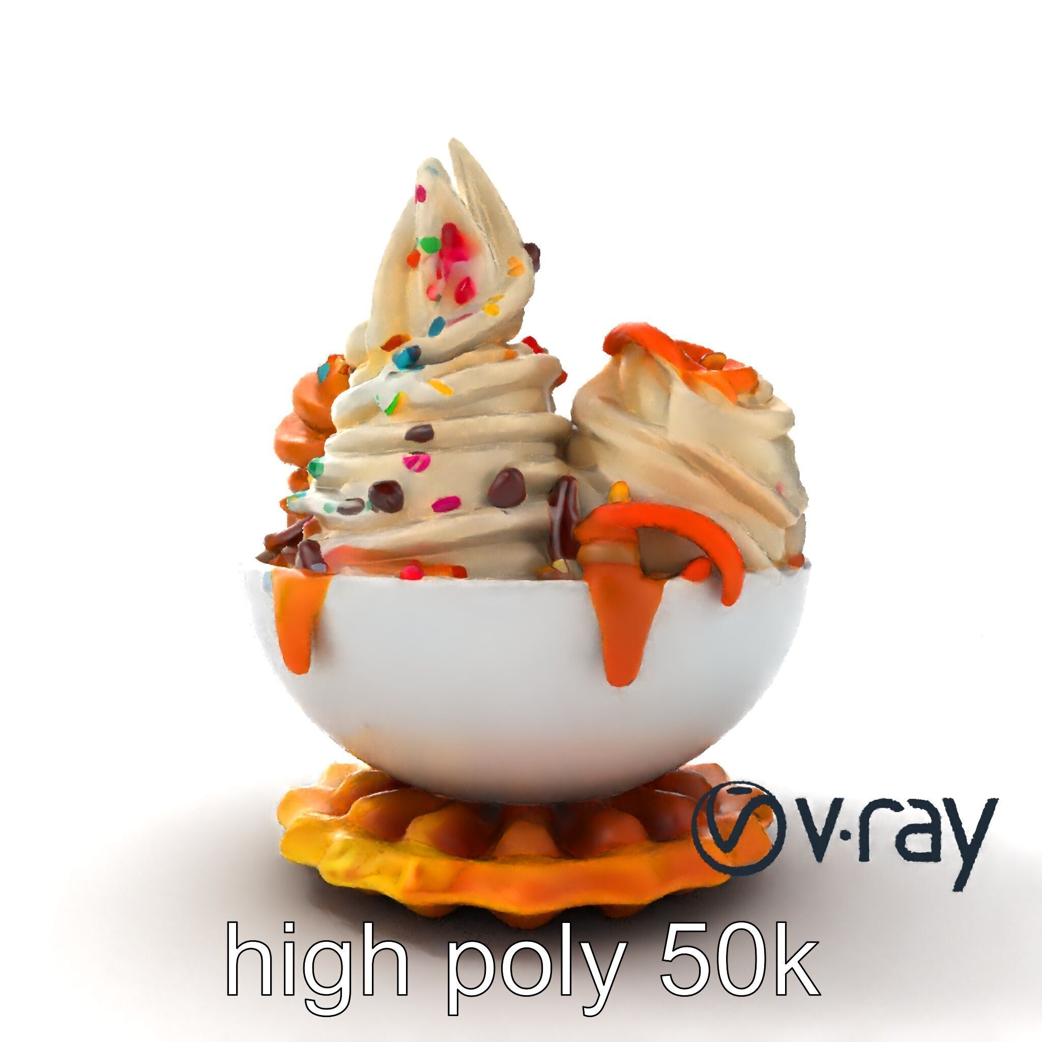 Soft Serve Ice Cream with Toppings Model Pack Low-poly 3D model_17