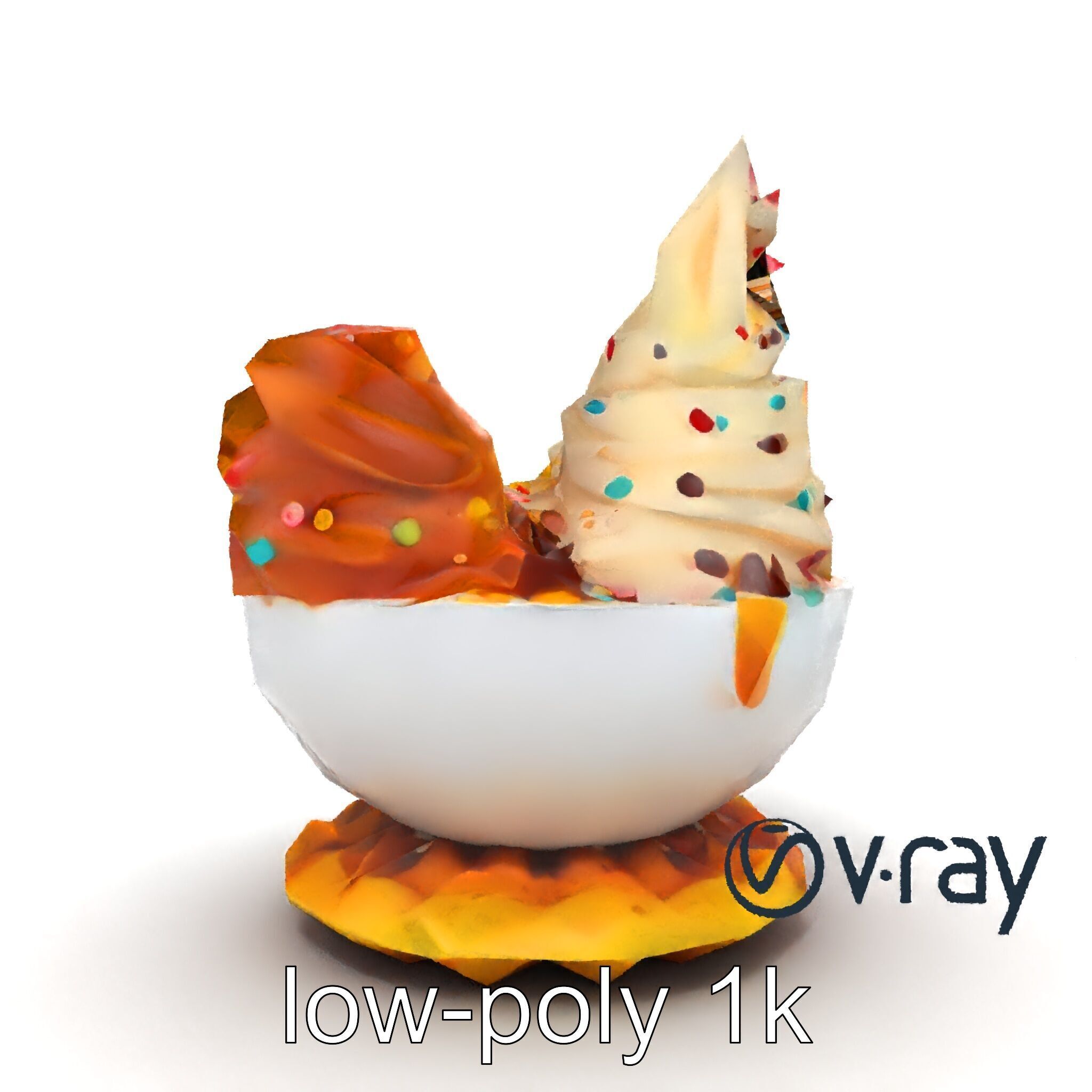 Soft Serve Ice Cream with Toppings Model Pack Low-poly 3D model_13