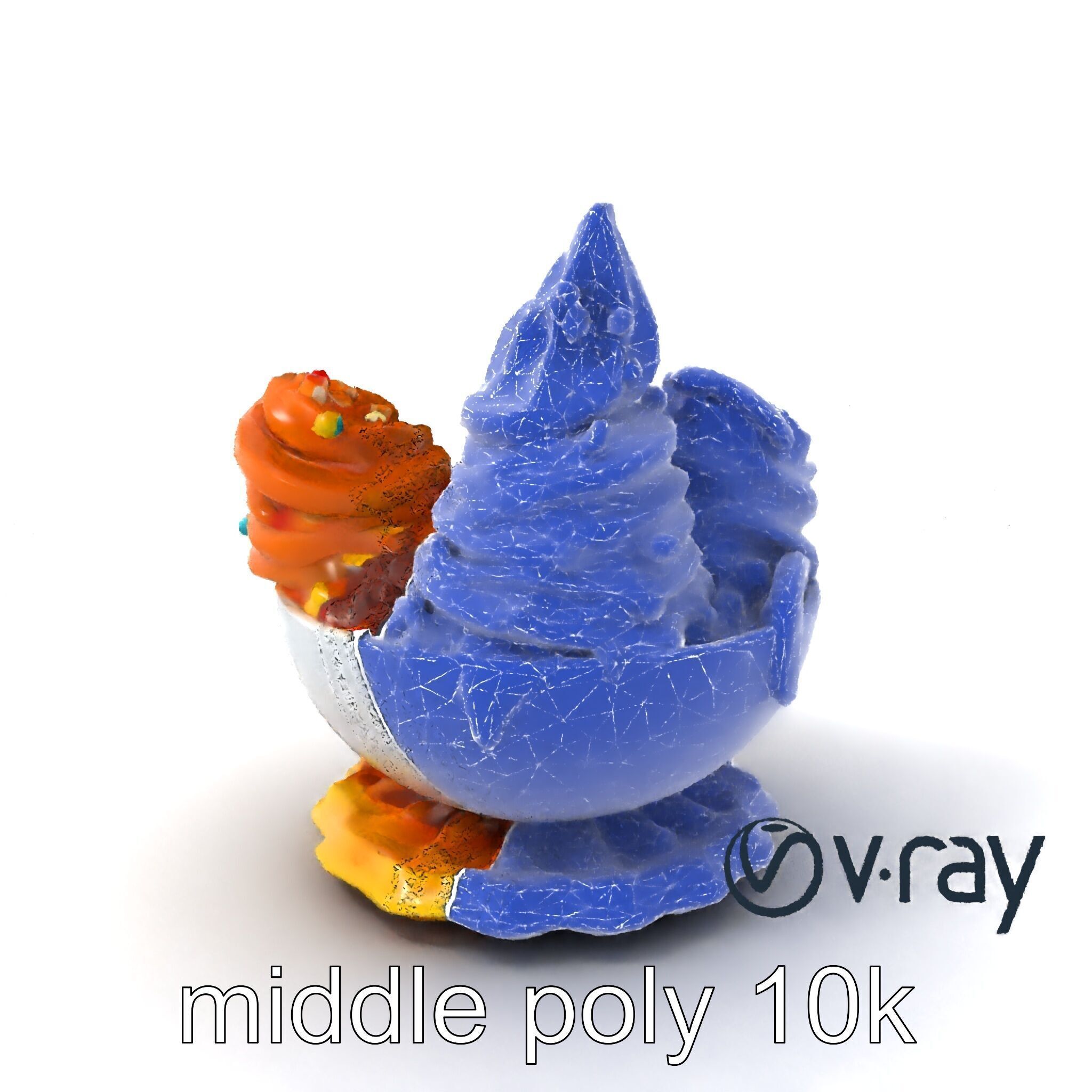 Soft Serve Ice Cream with Toppings Model Pack Low-poly 3D model_6