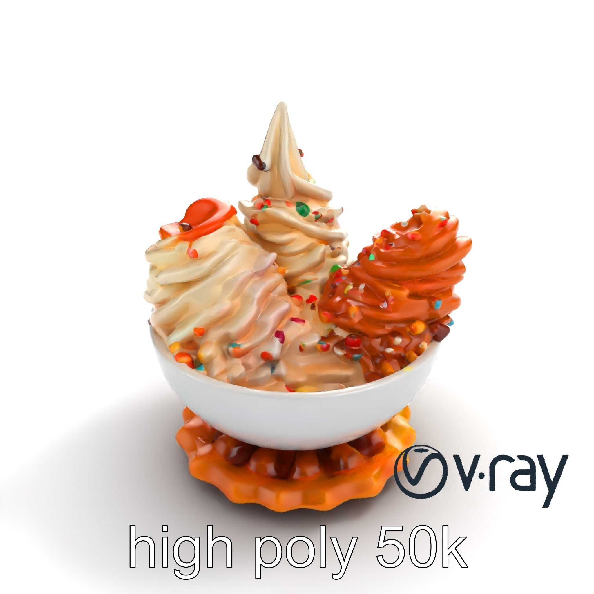 Soft Serve Ice Cream with Toppings Model Pack Low-poly 3D model_24