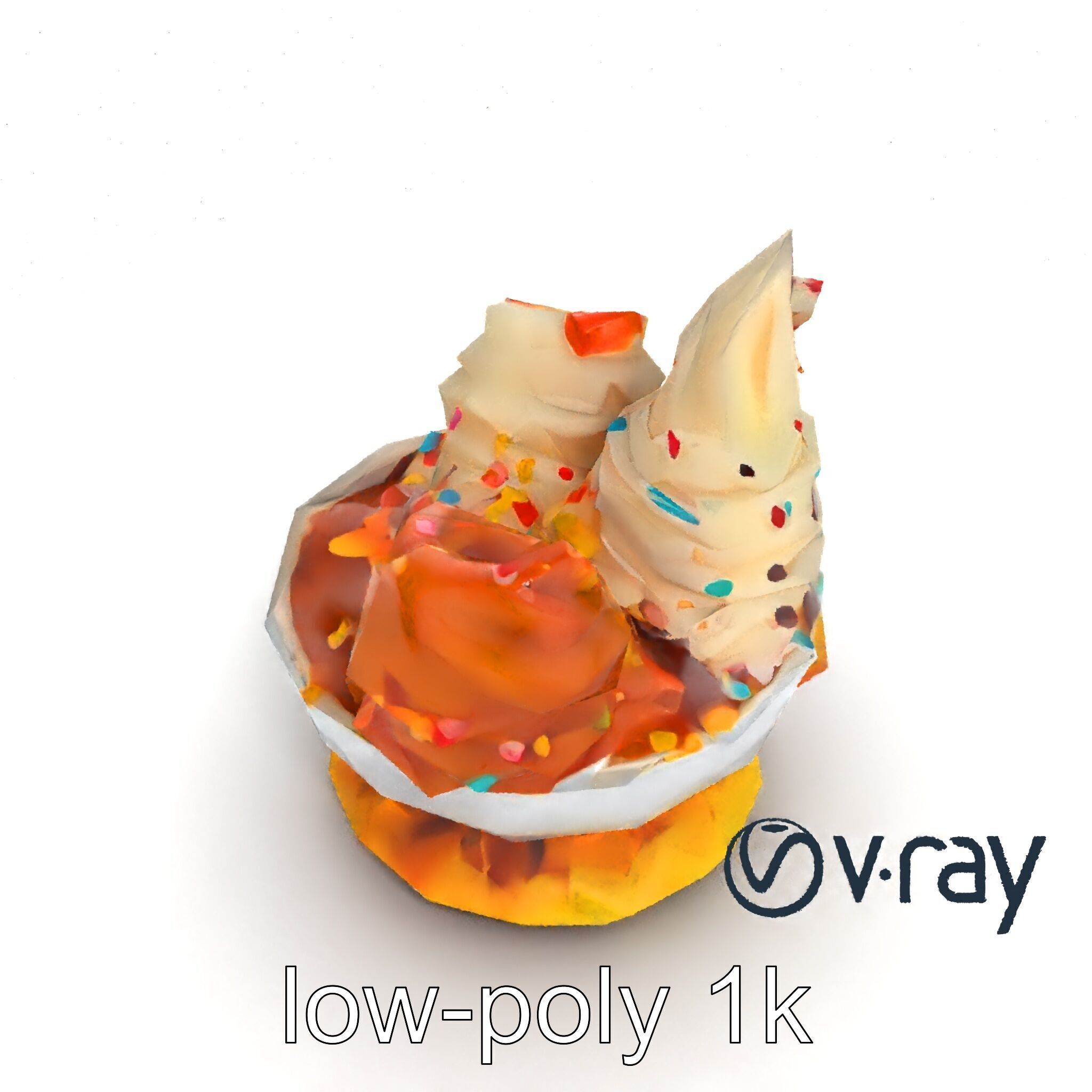 Soft Serve Ice Cream with Toppings Model Pack Low-poly 3D model_26