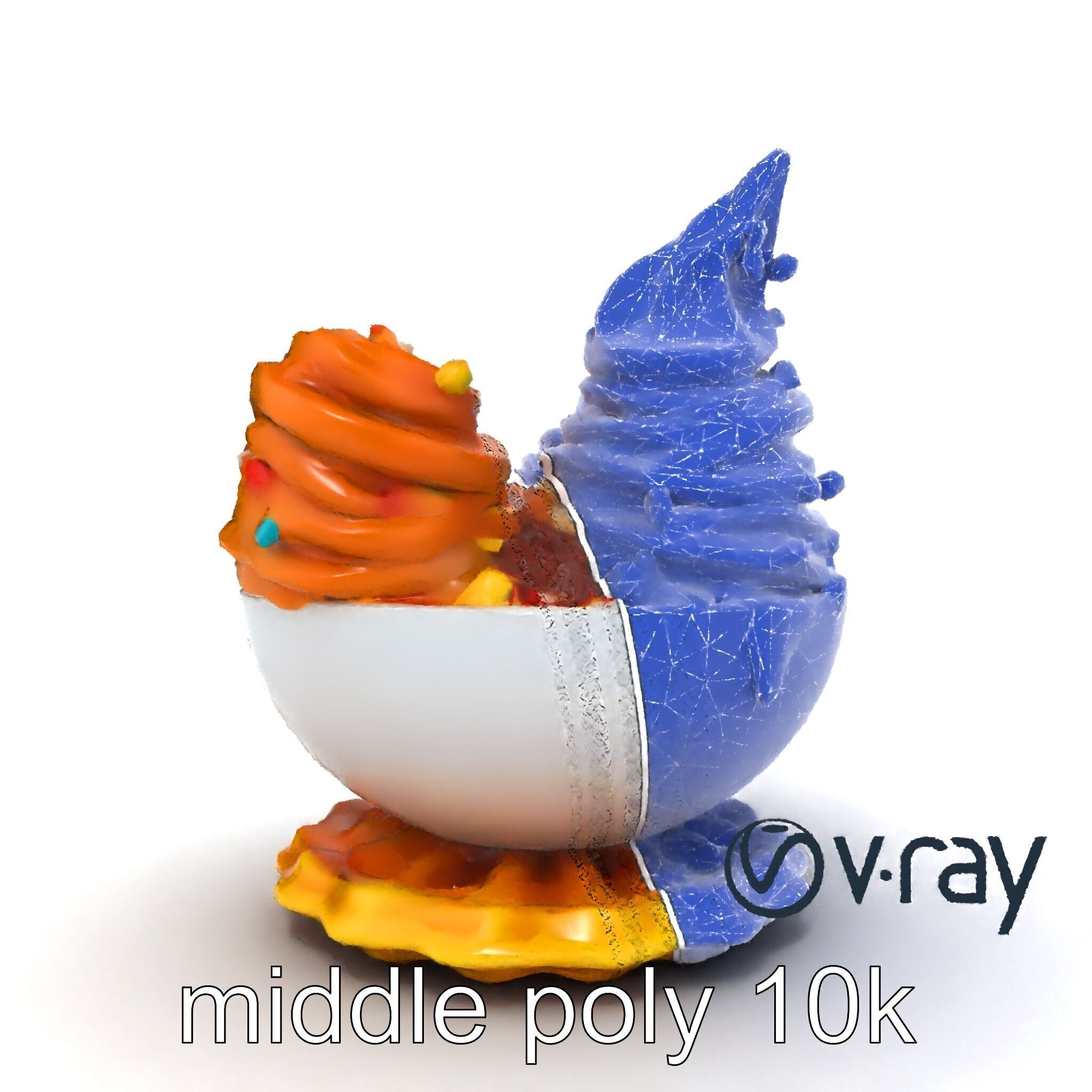 Soft Serve Ice Cream with Toppings Model Pack Low-poly 3D model_20