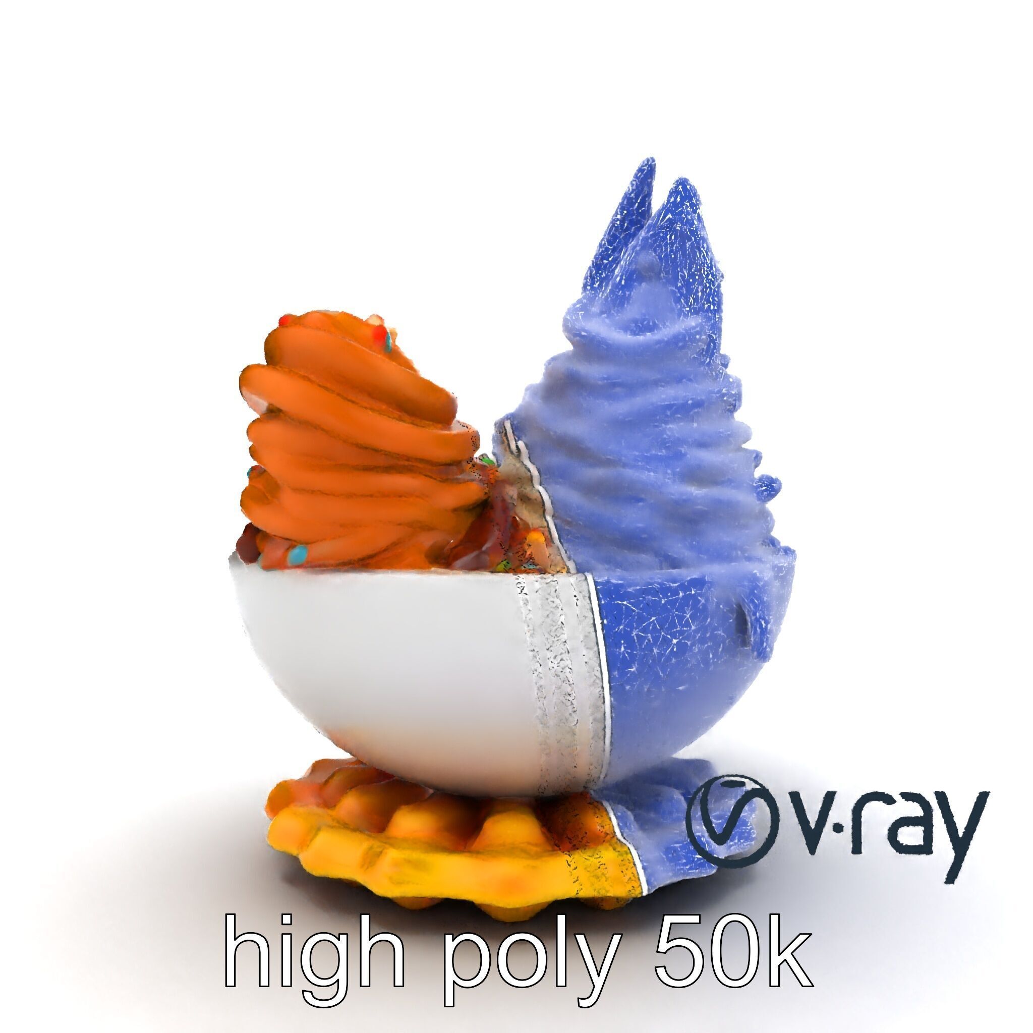 Soft Serve Ice Cream with Toppings Model Pack Low-poly 3D model_16