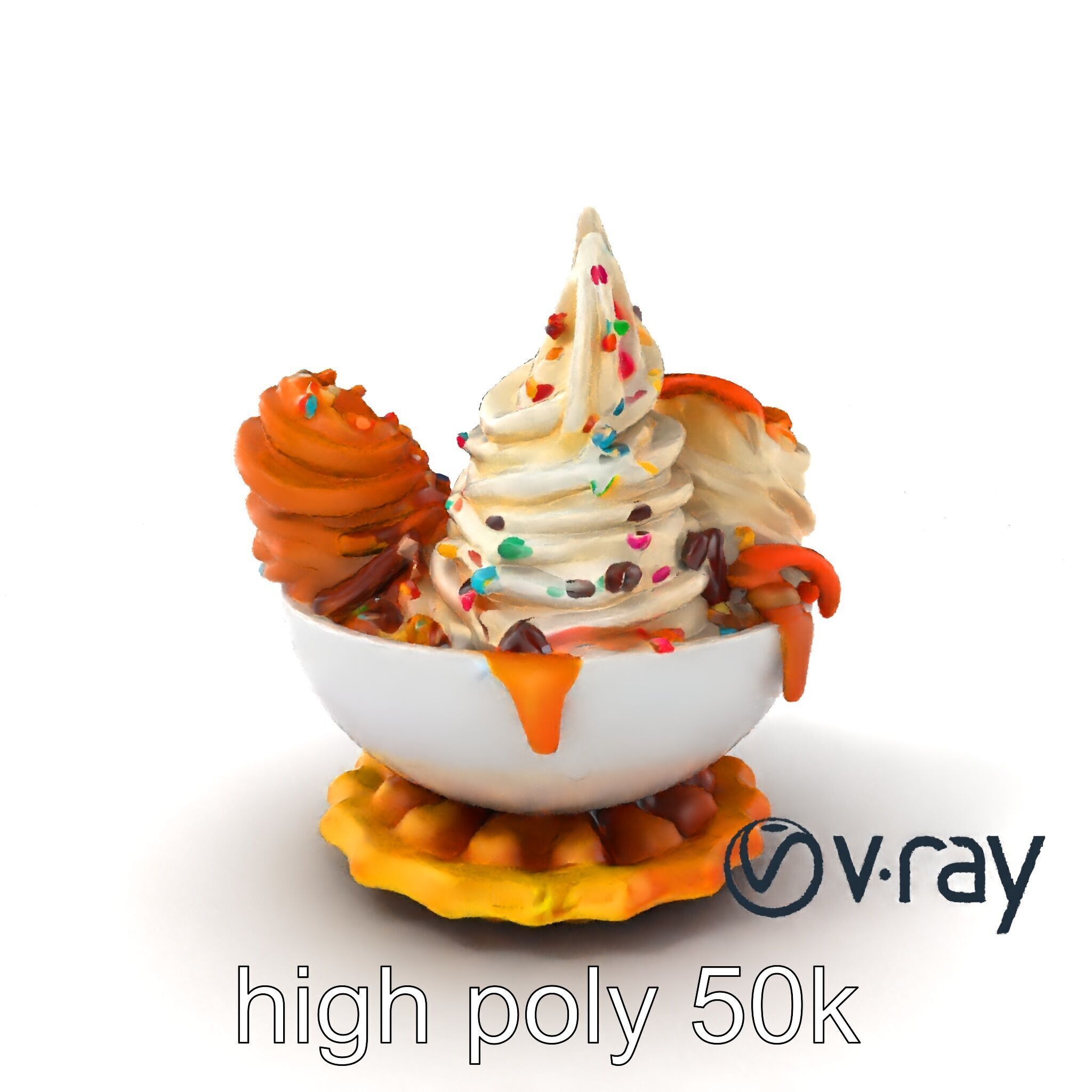 Soft Serve Ice Cream with Toppings Model Pack Low-poly 3D model_2