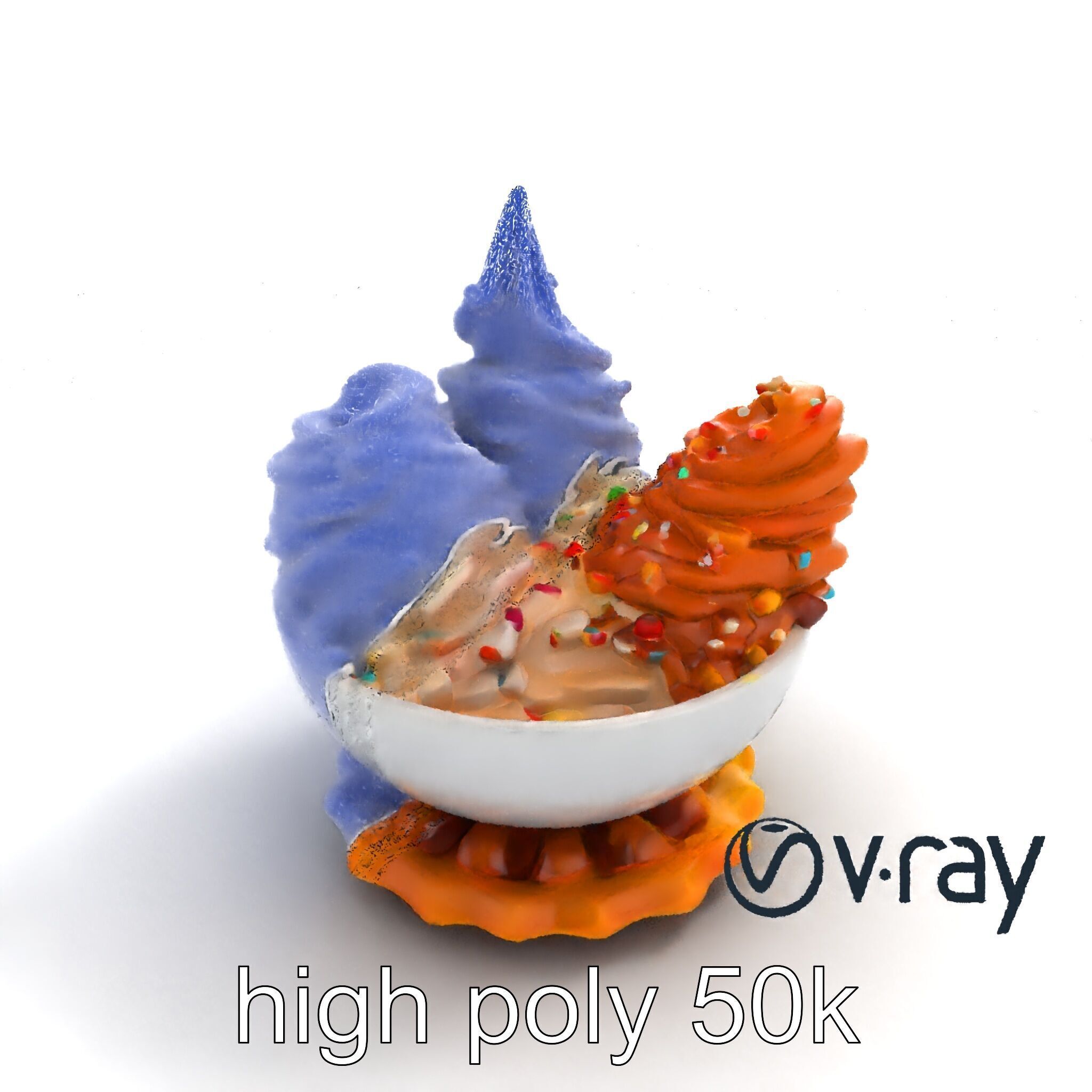 Soft Serve Ice Cream with Toppings Model Pack Low-poly 3D model_21