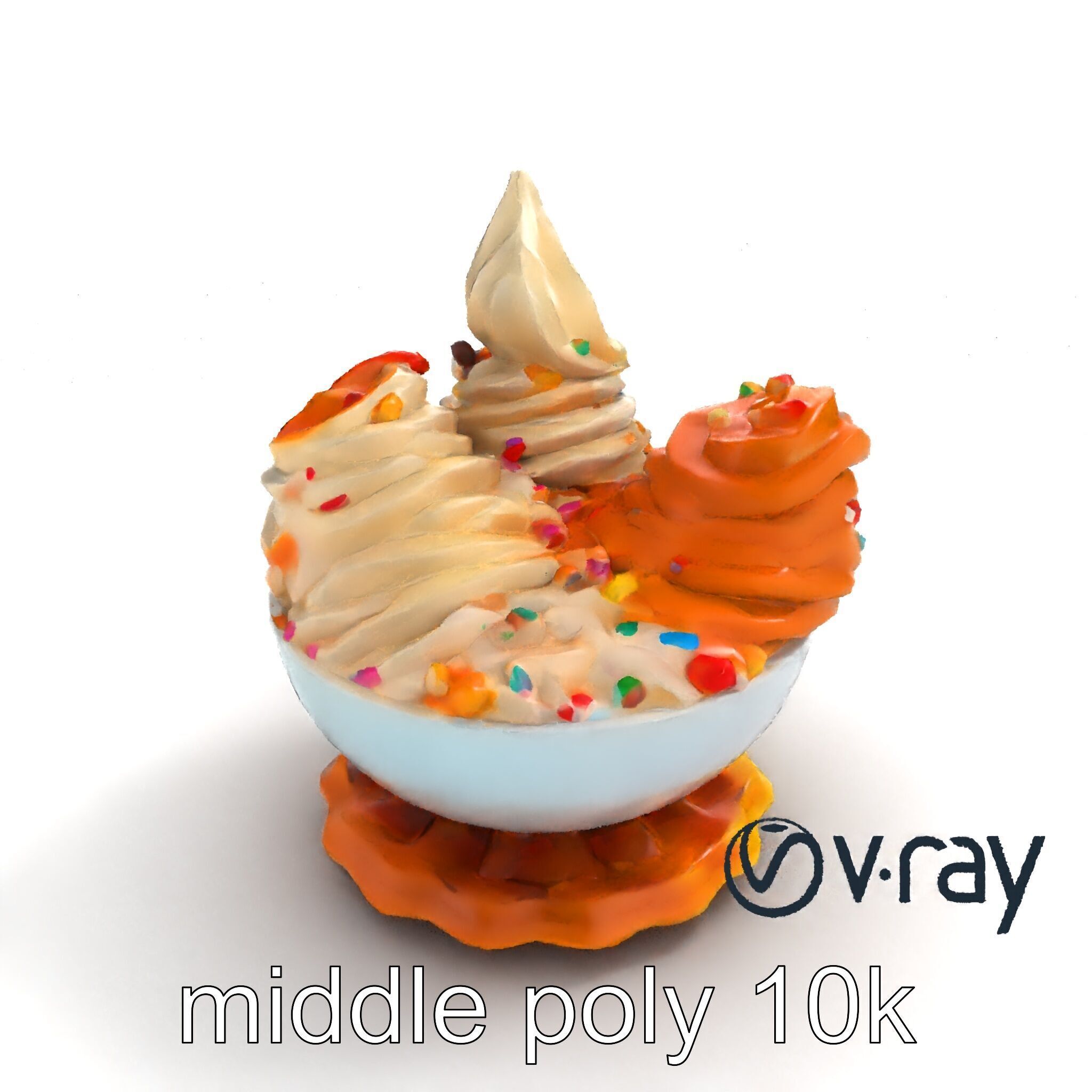 Soft Serve Ice Cream with Toppings Model Pack Low-poly 3D model_8