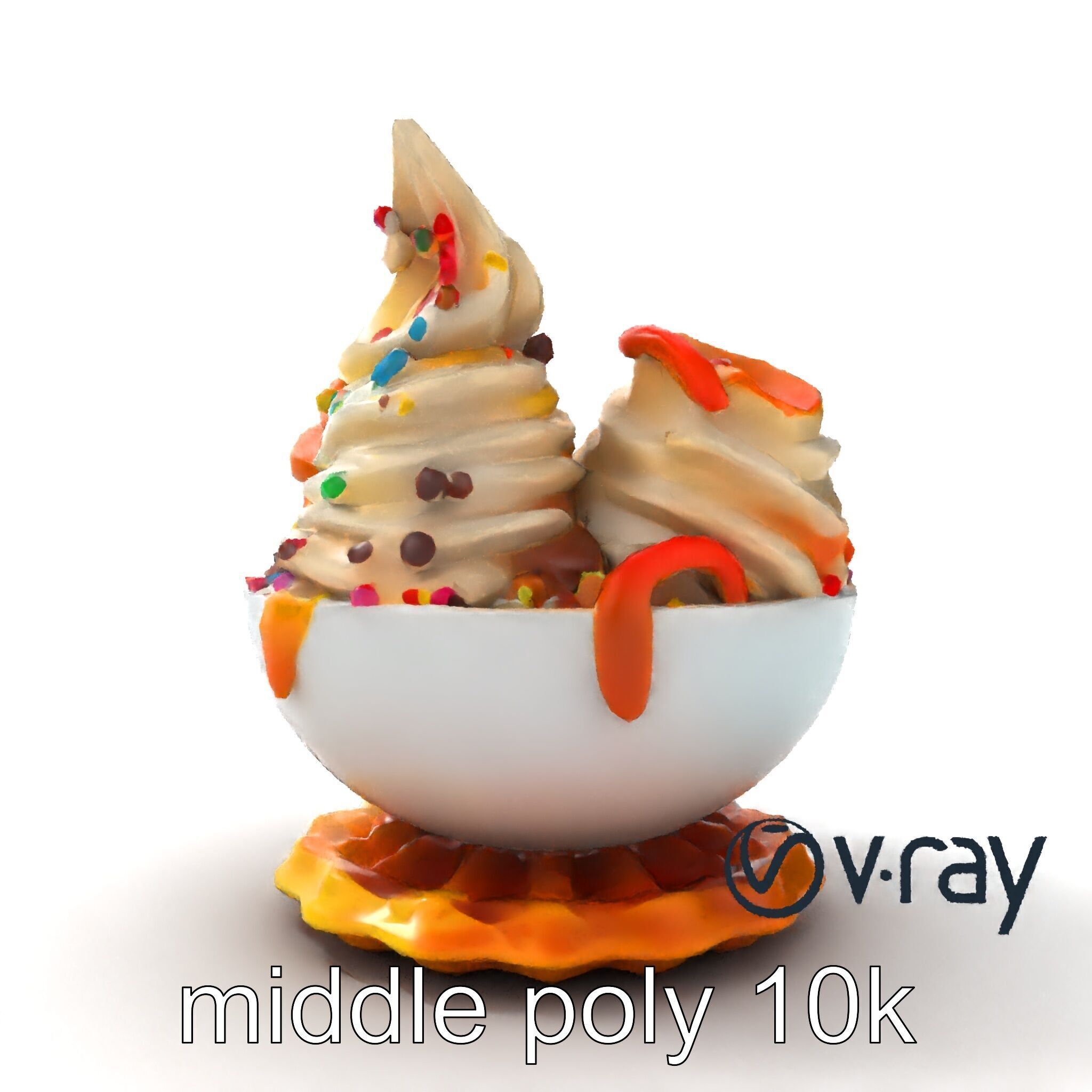 Soft Serve Ice Cream with Toppings Model Pack Low-poly 3D model_28