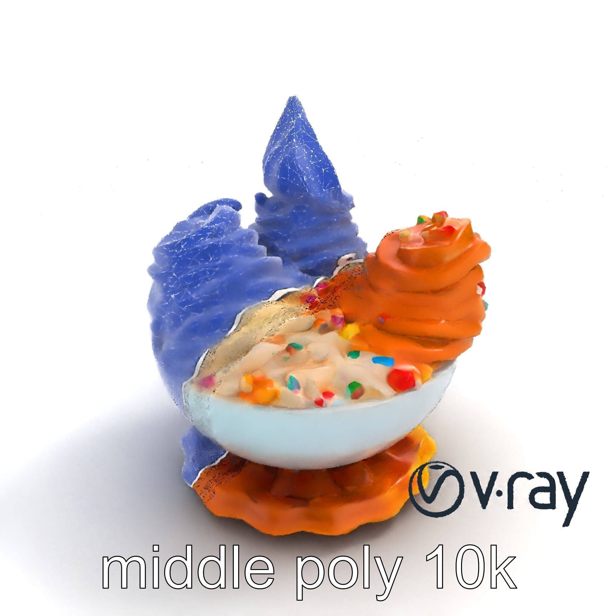 Soft Serve Ice Cream with Toppings Model Pack Low-poly 3D model_12