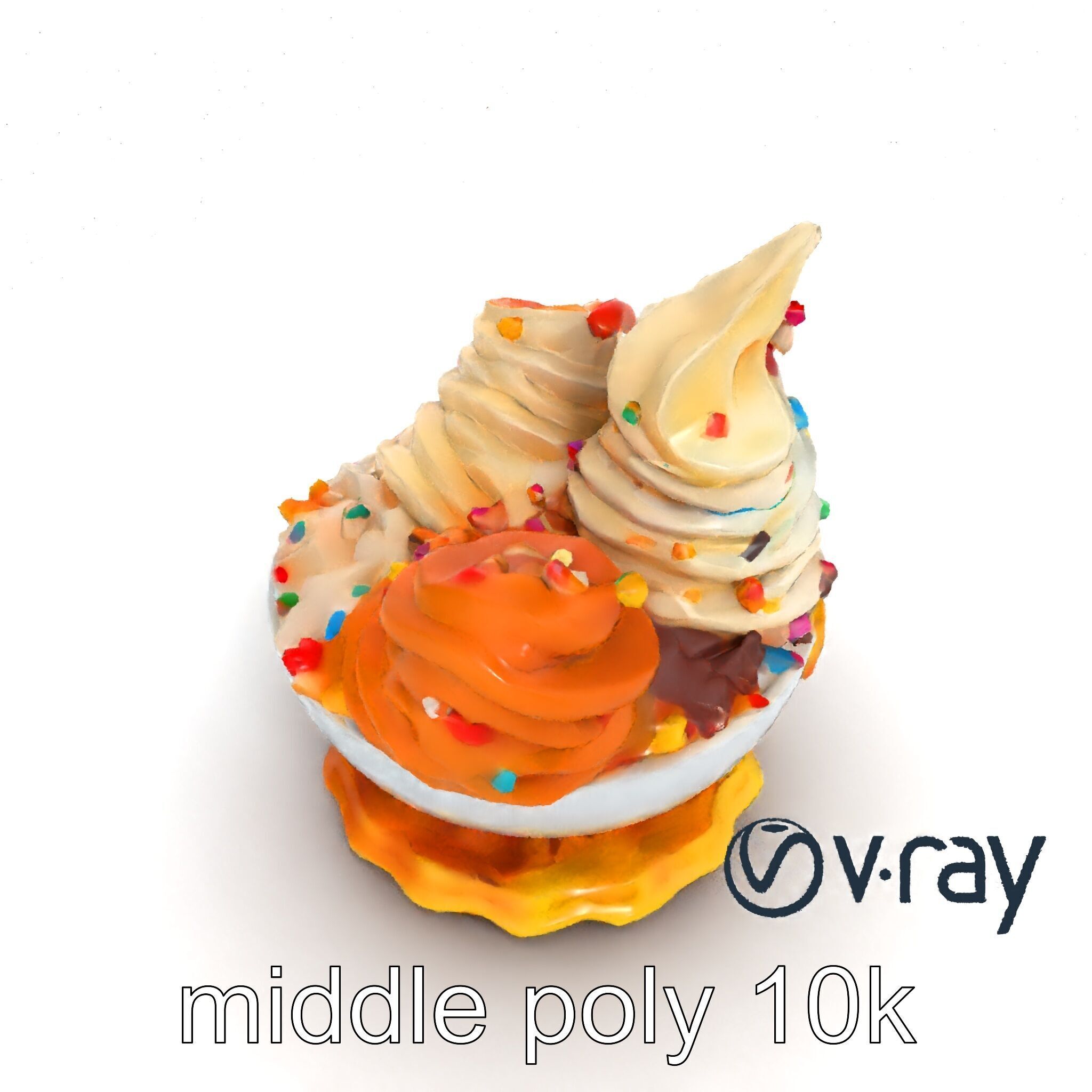 Soft Serve Ice Cream with Toppings Model Pack Low-poly 3D model_11