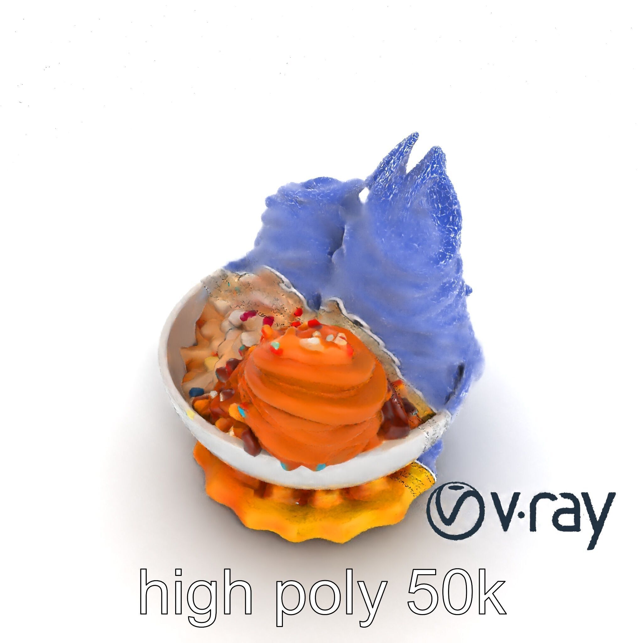 Soft Serve Ice Cream with Toppings Model Pack Low-poly 3D model_19