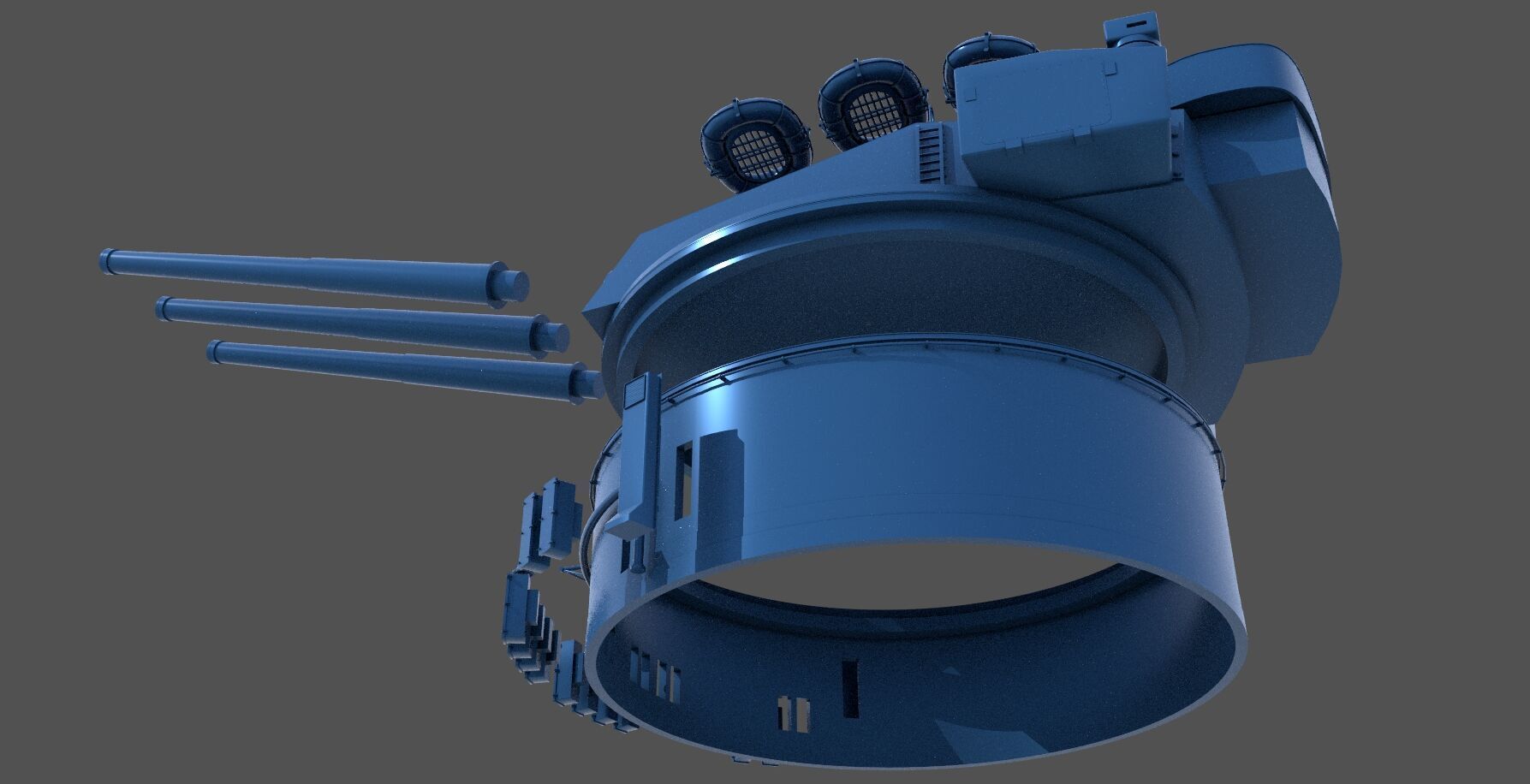 381mm WW2 Italian turret n3 - Commercial license - 1-200 scale 3D print model_13