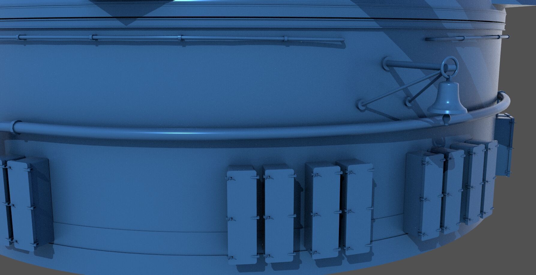 381mm WW2 Italian turret n3 - Commercial license - 1-200 scale 3D print model_4