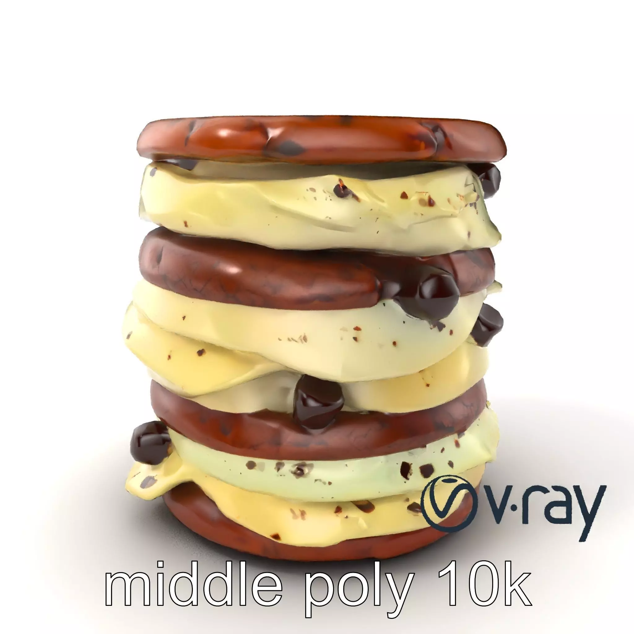 Ice Cream Sandwich Model Pack with Detailed Textures Low-poly 3D model_0