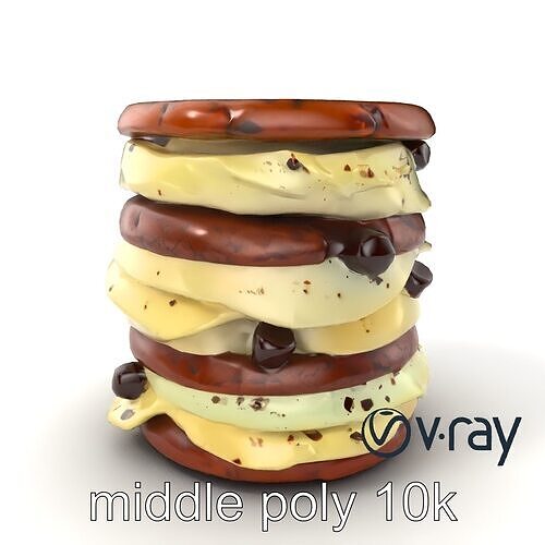 Ice Cream Sandwich Model Pack with Detailed Textures Low-poly 3D model