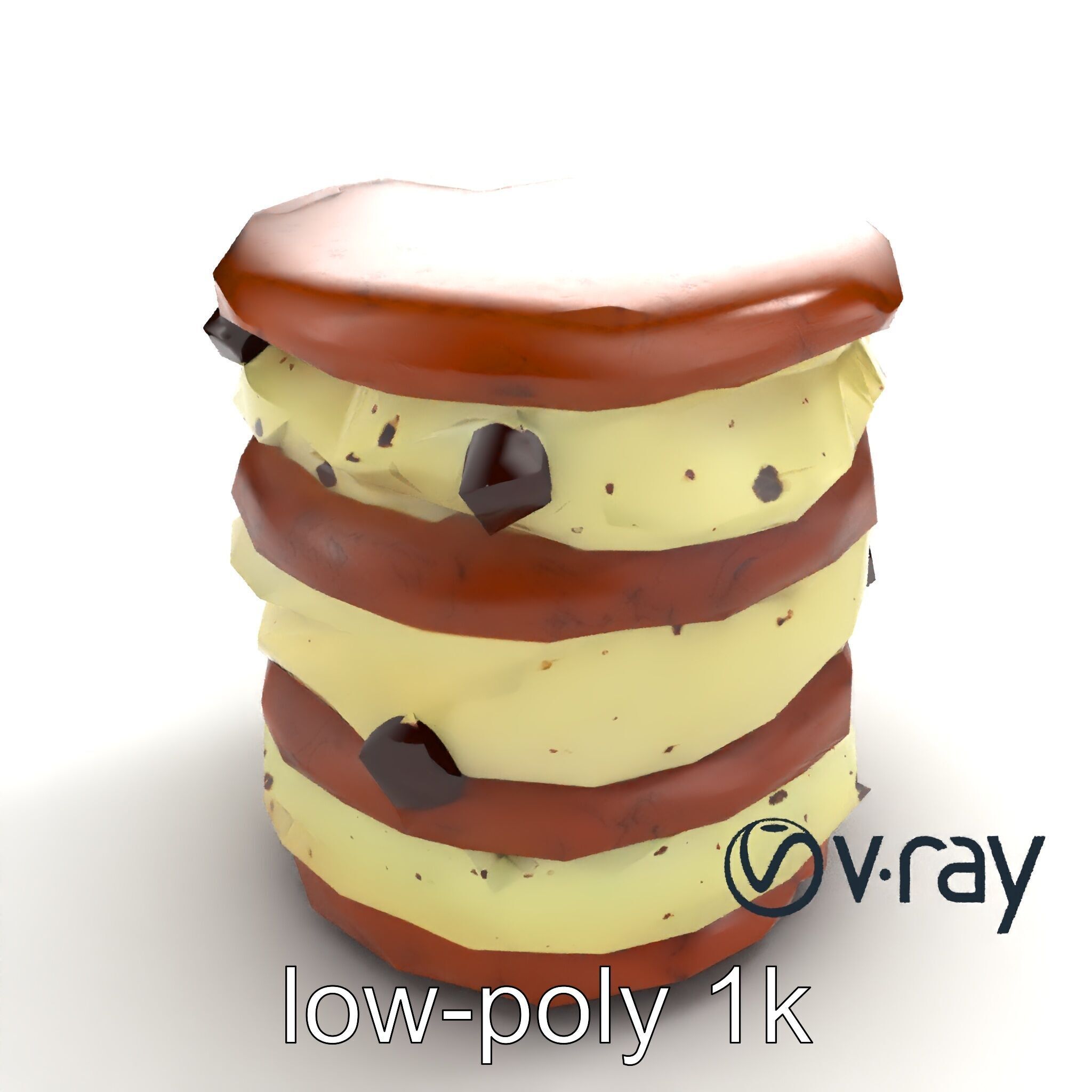 Ice Cream Sandwich Model Pack with Detailed Textures Low-poly 3D model_9