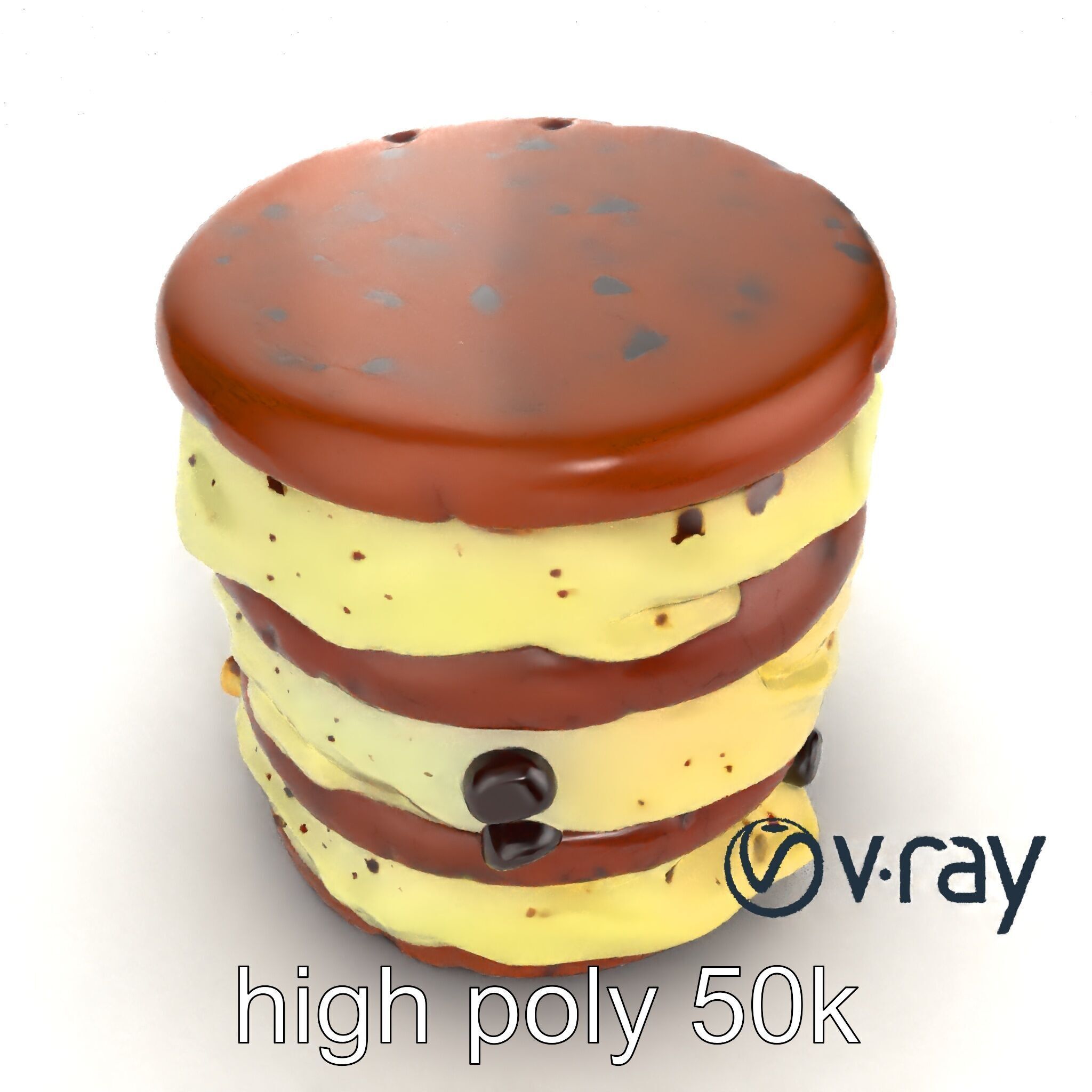 Ice Cream Sandwich Model Pack with Detailed Textures Low-poly 3D model_27