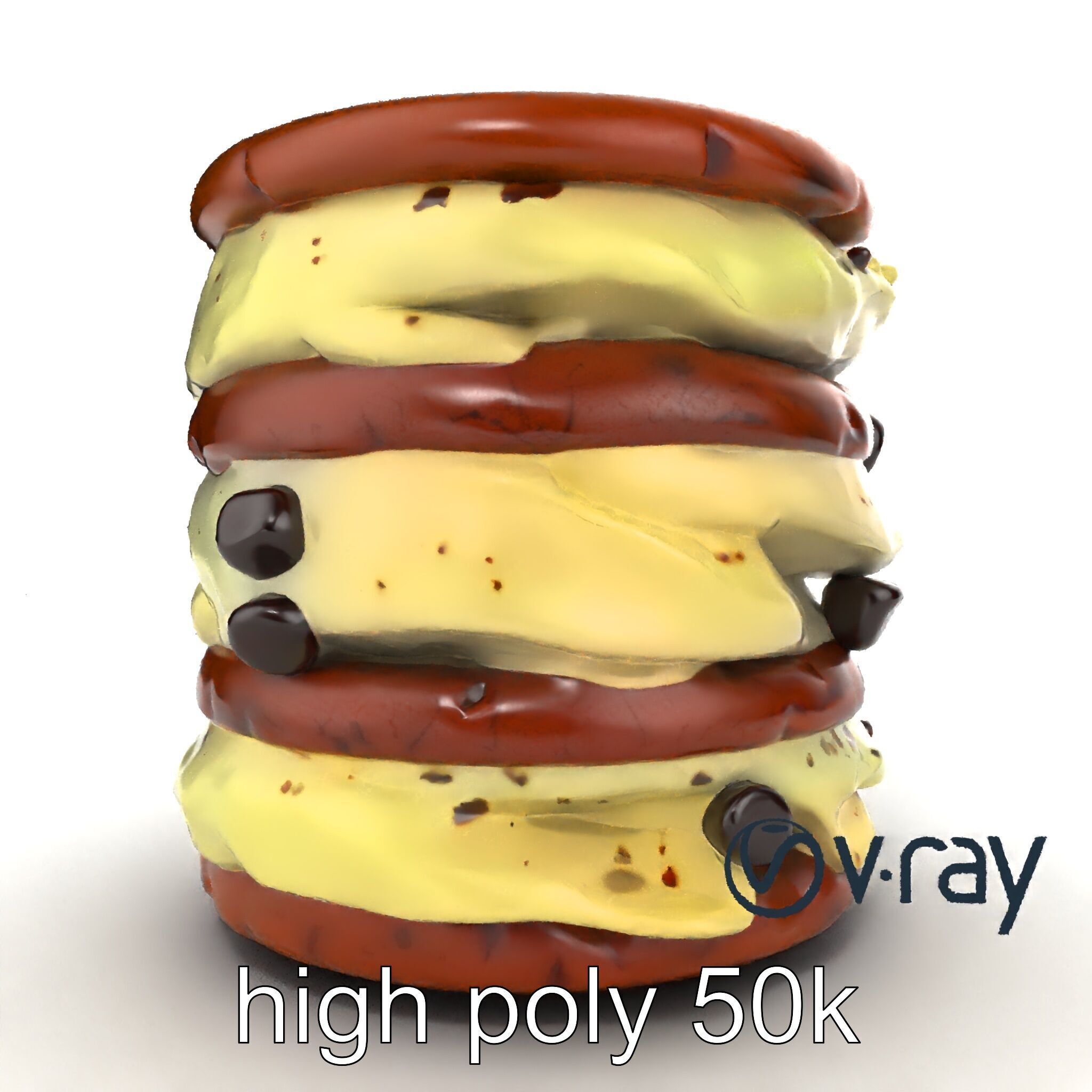 Ice Cream Sandwich Model Pack with Detailed Textures Low-poly 3D model_20