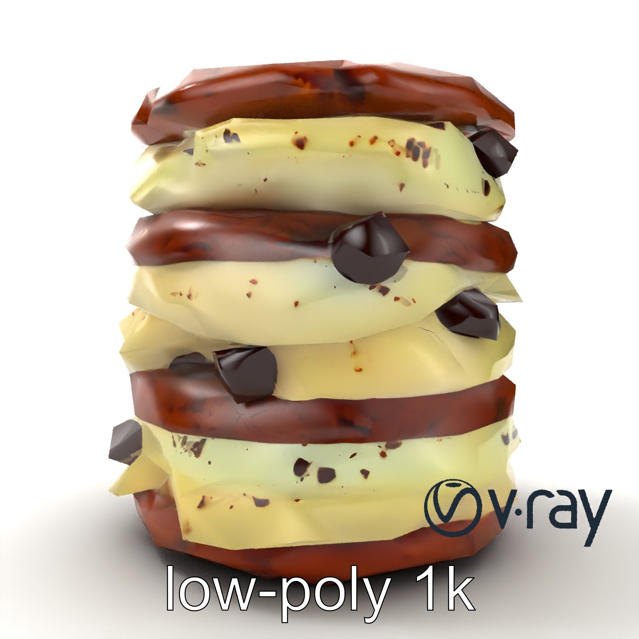 Ice Cream Sandwich Model Pack with Detailed Textures Low-poly 3D model_11