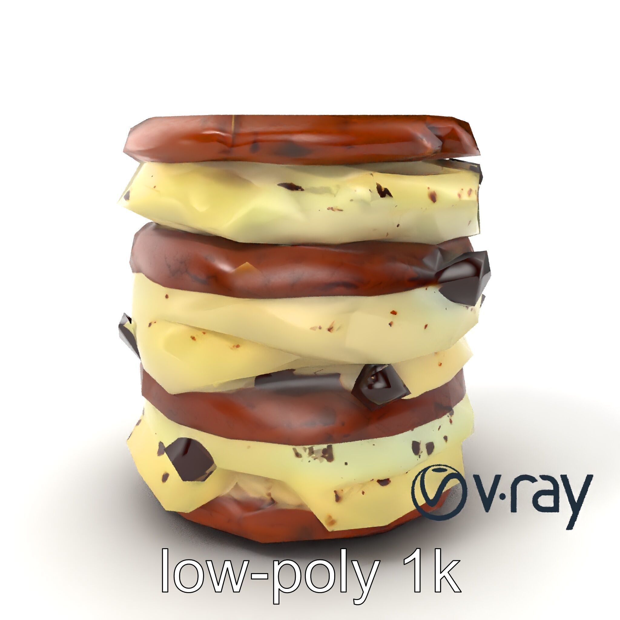 Ice Cream Sandwich Model Pack with Detailed Textures Low-poly 3D model_5