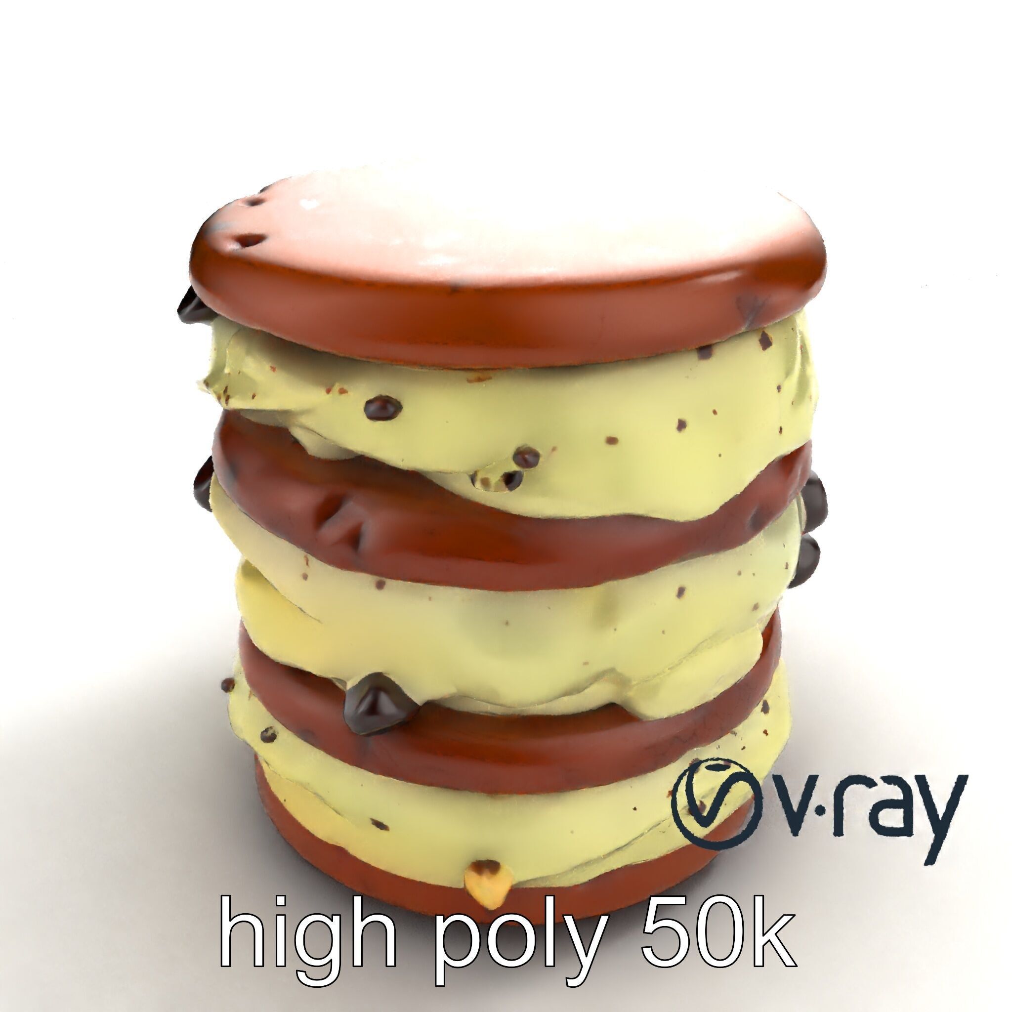 Ice Cream Sandwich Model Pack with Detailed Textures Low-poly 3D model_21