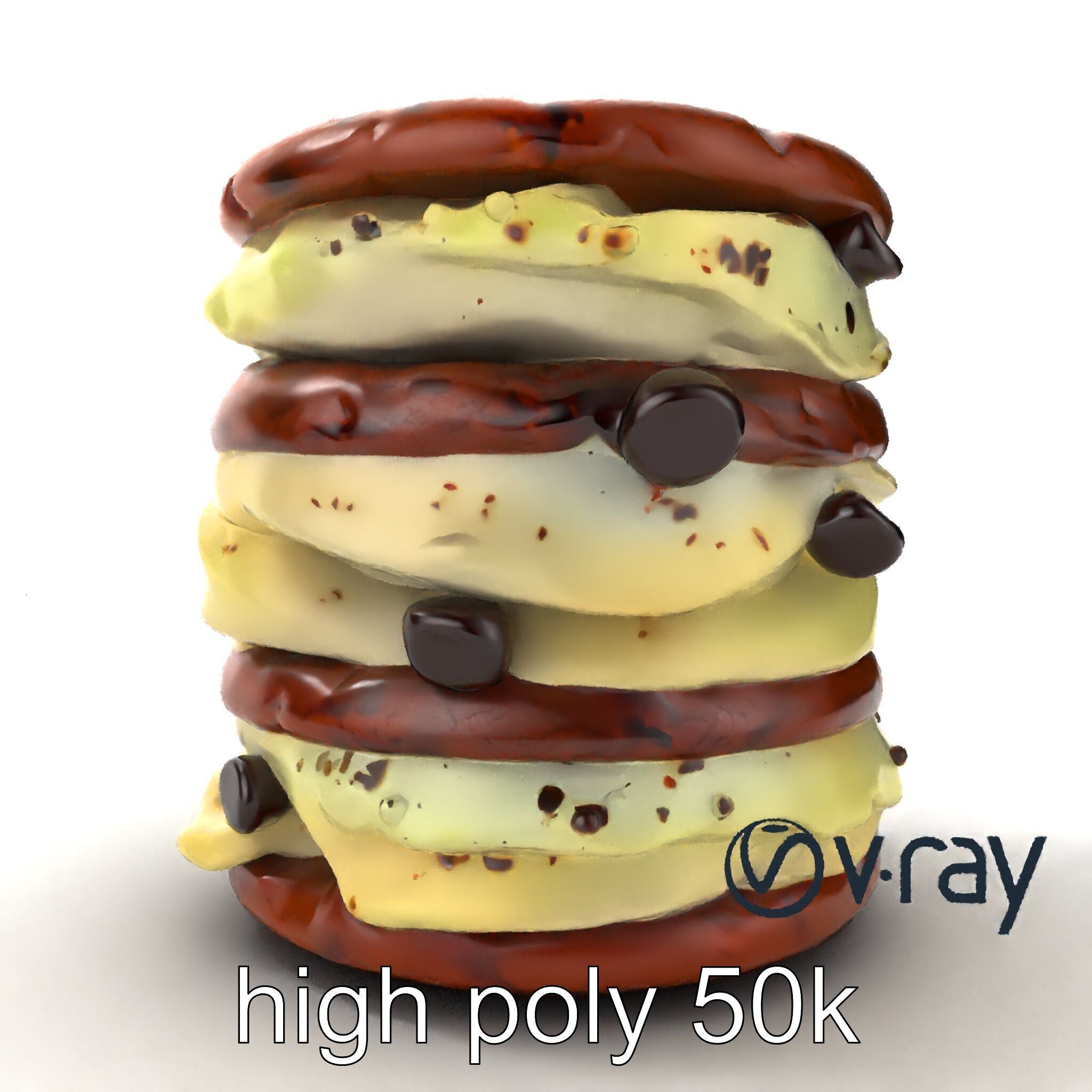 Ice Cream Sandwich Model Pack with Detailed Textures Low-poly 3D model_19