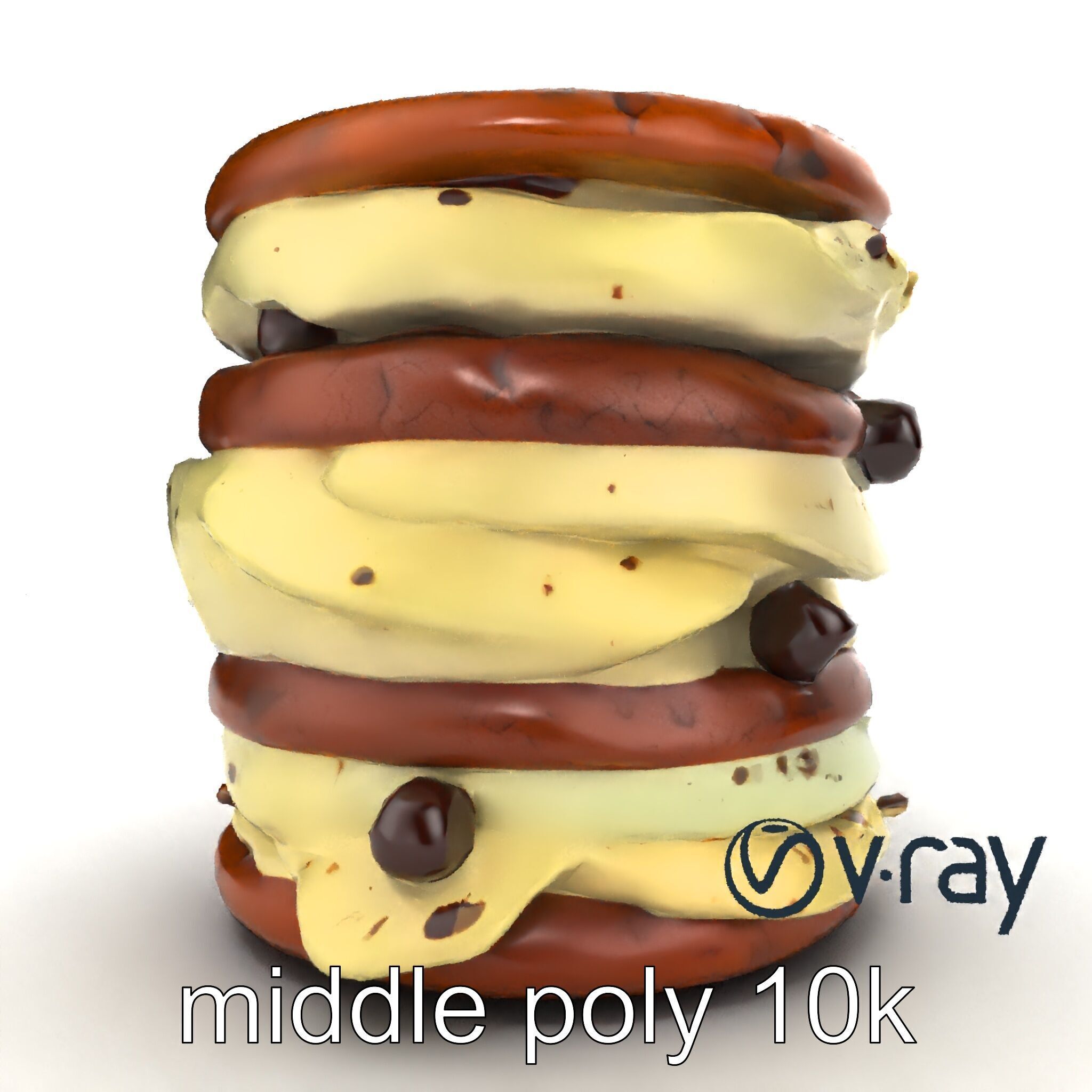 Ice Cream Sandwich Model Pack with Detailed Textures Low-poly 3D model_29