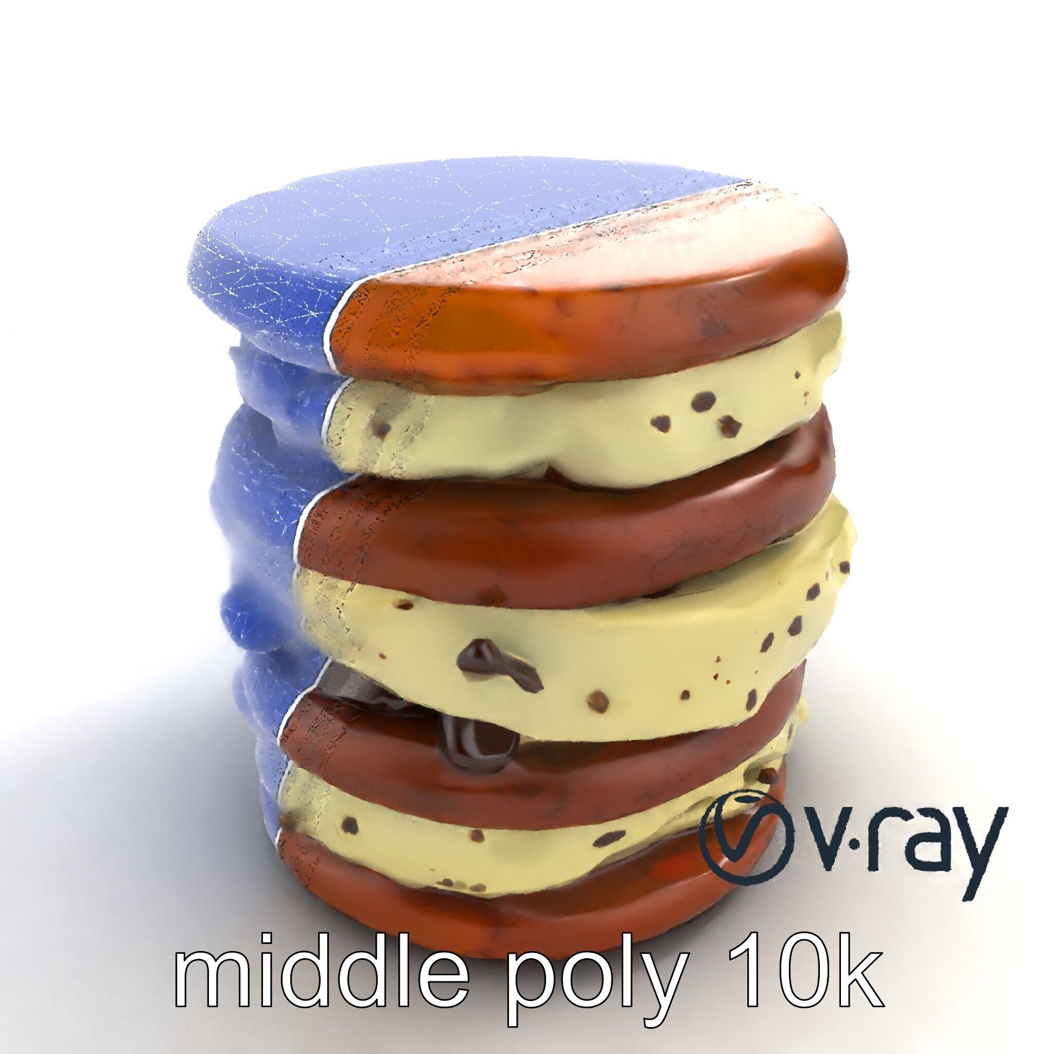 Ice Cream Sandwich Model Pack with Detailed Textures Low-poly 3D model_30
