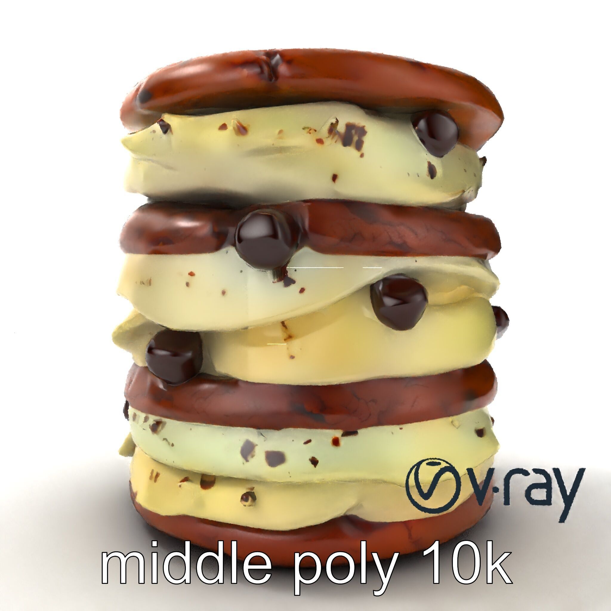 Ice Cream Sandwich Model Pack with Detailed Textures Low-poly 3D model_18