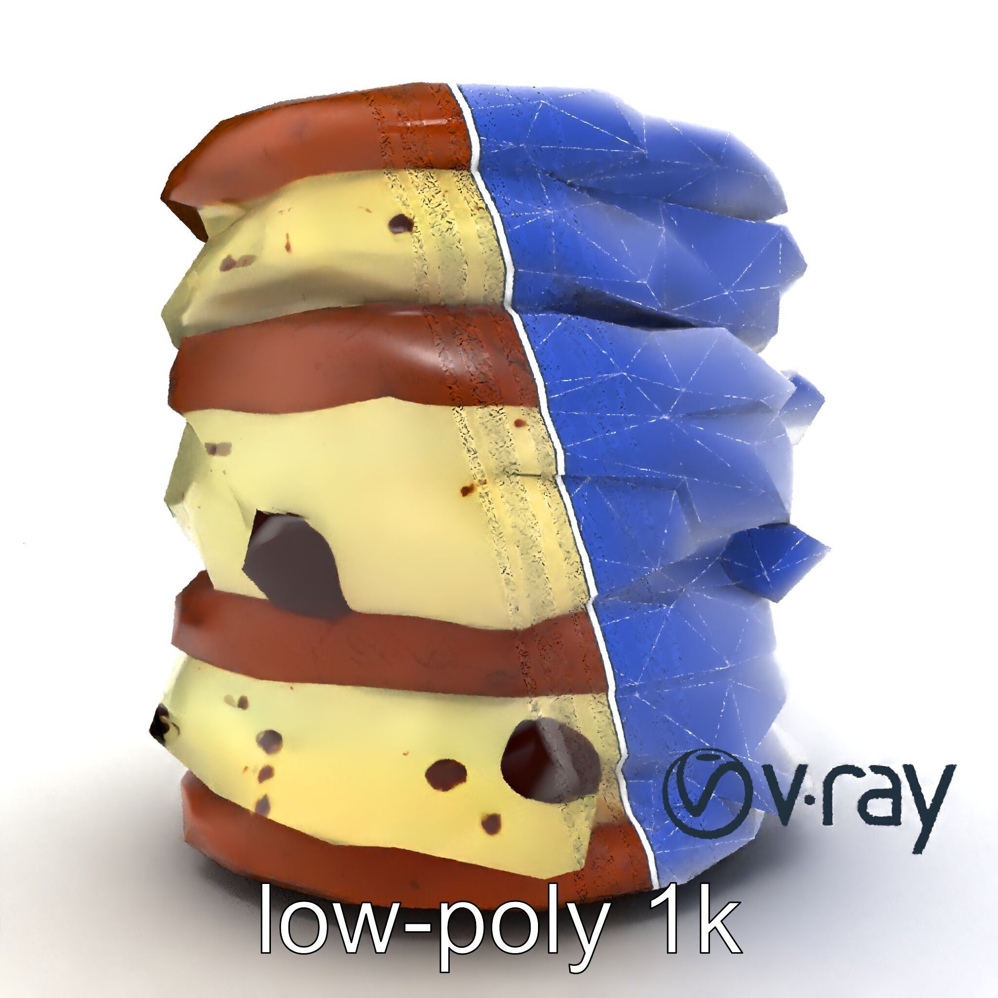 Ice Cream Sandwich Model Pack with Detailed Textures Low-poly 3D model_32
