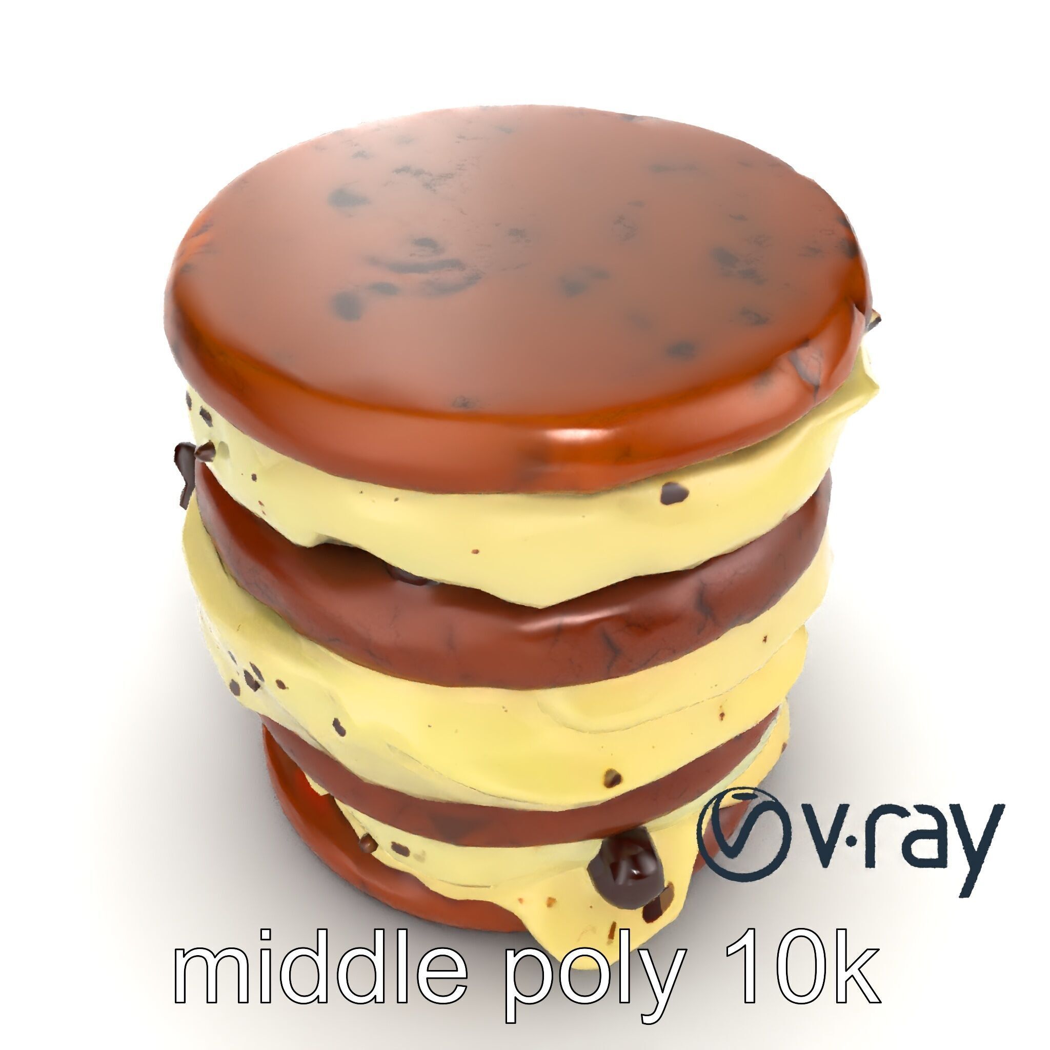 Ice Cream Sandwich Model Pack with Detailed Textures Low-poly 3D model_16