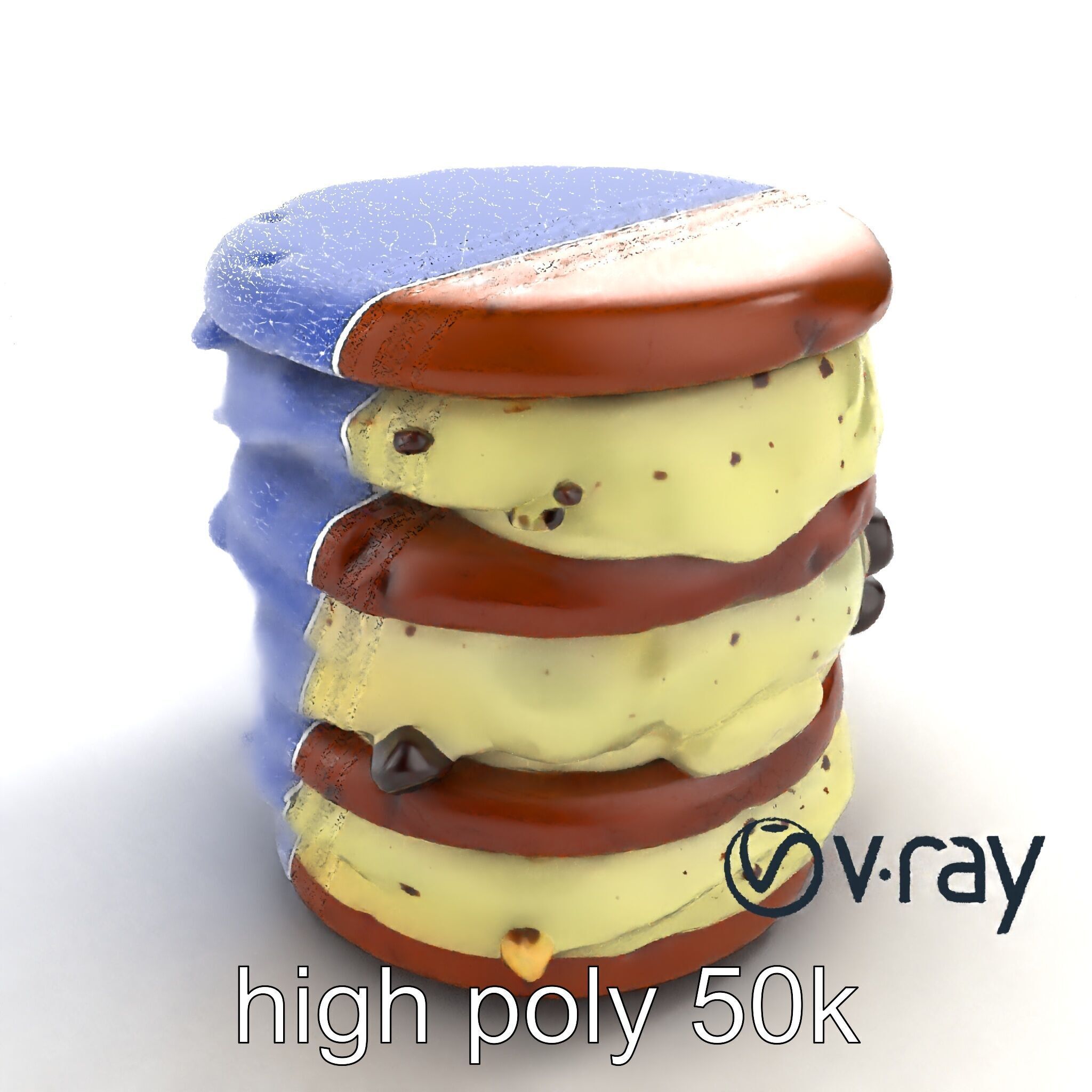 Ice Cream Sandwich Model Pack with Detailed Textures Low-poly 3D model_31