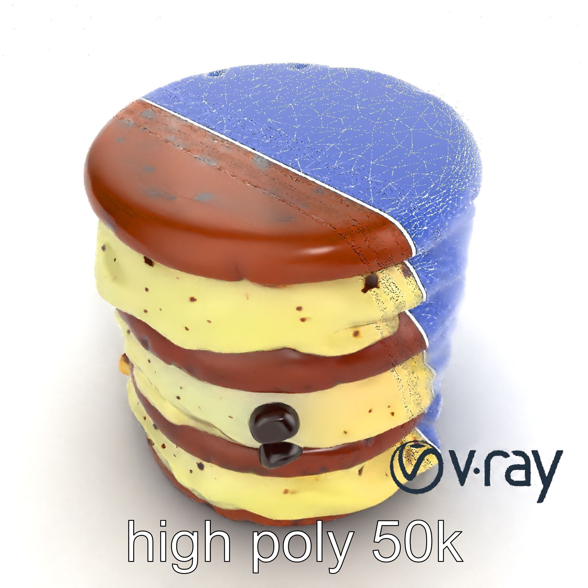 Ice Cream Sandwich Model Pack with Detailed Textures Low-poly 3D model_24