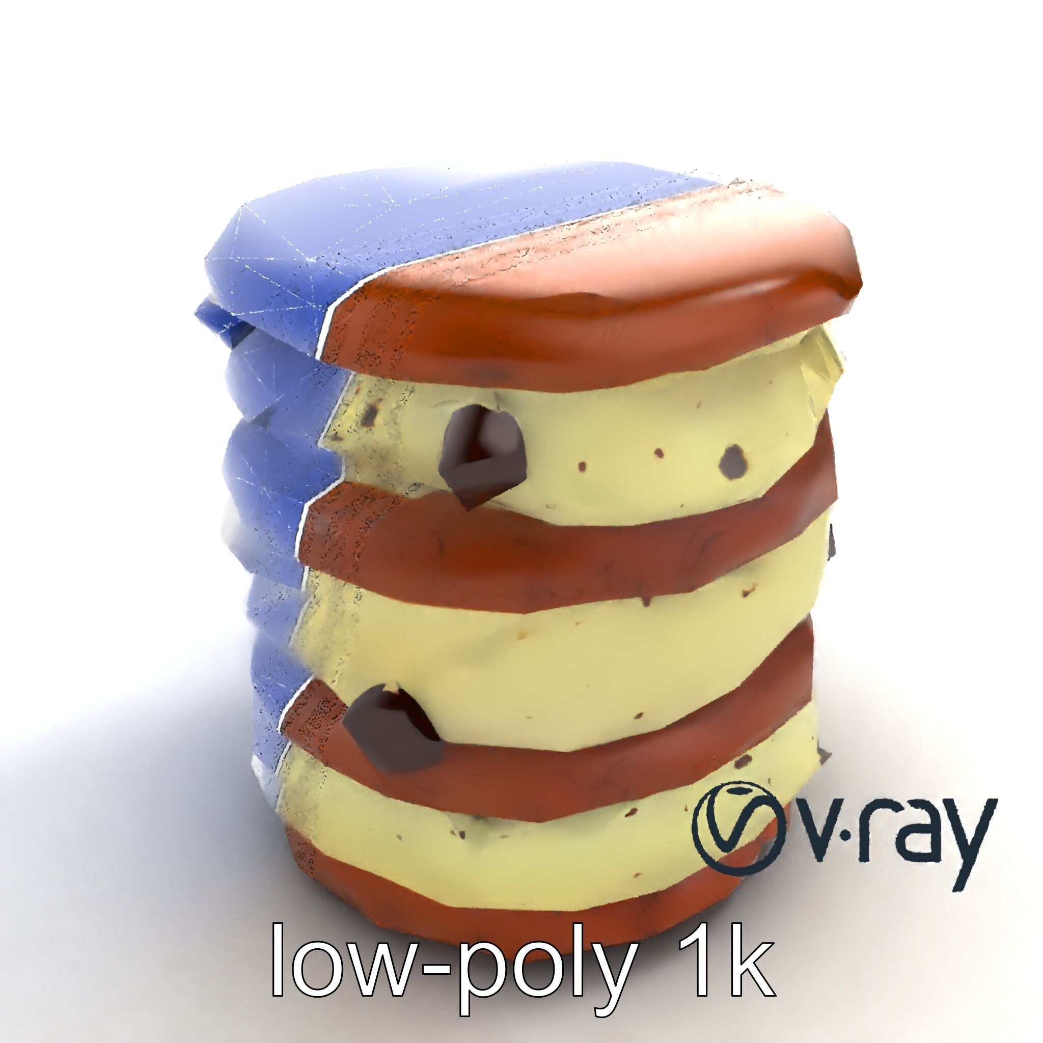 Ice Cream Sandwich Model Pack with Detailed Textures Low-poly 3D model_13