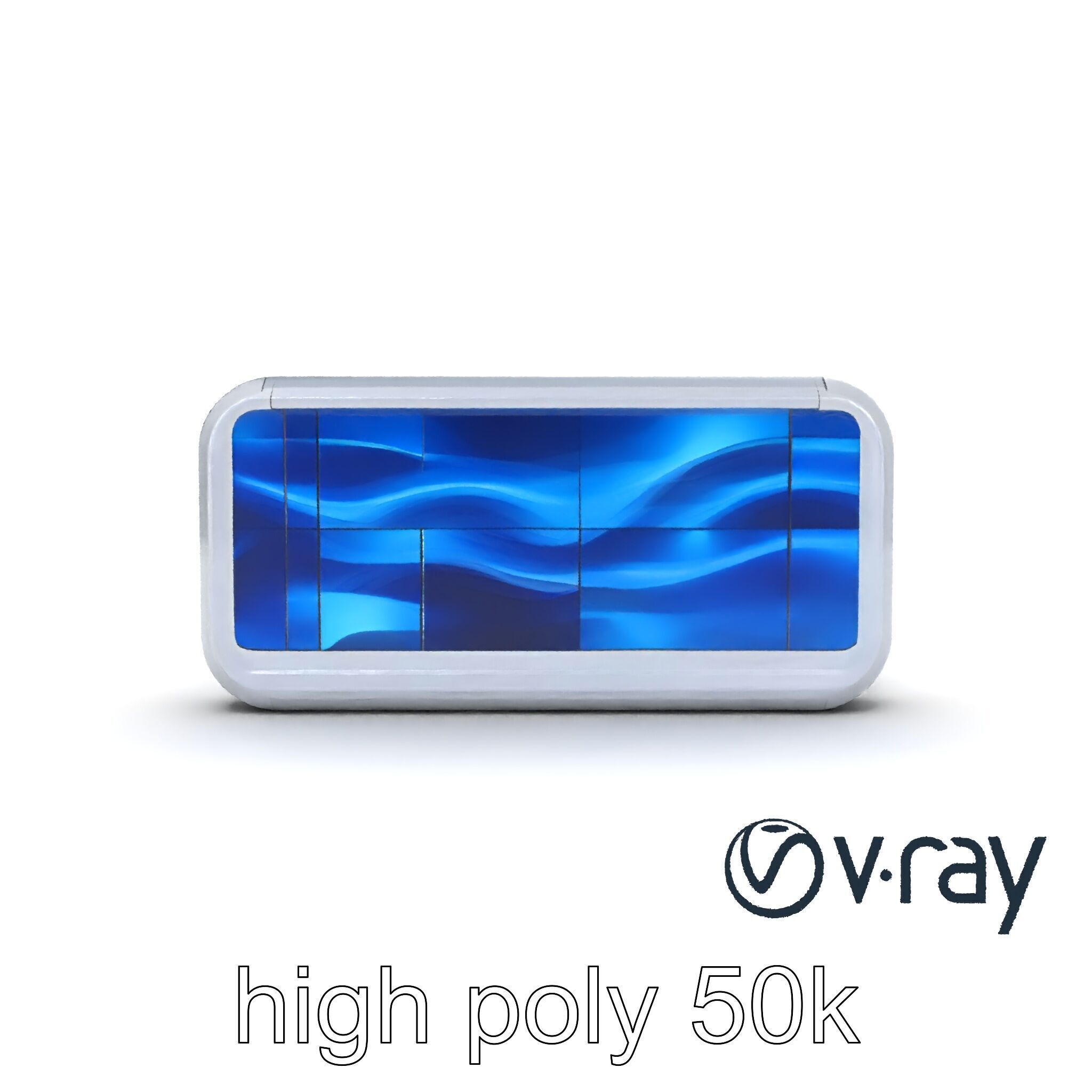 Futuristic Wall Module with Panoramic Displays model pack Low-poly 3D model_30