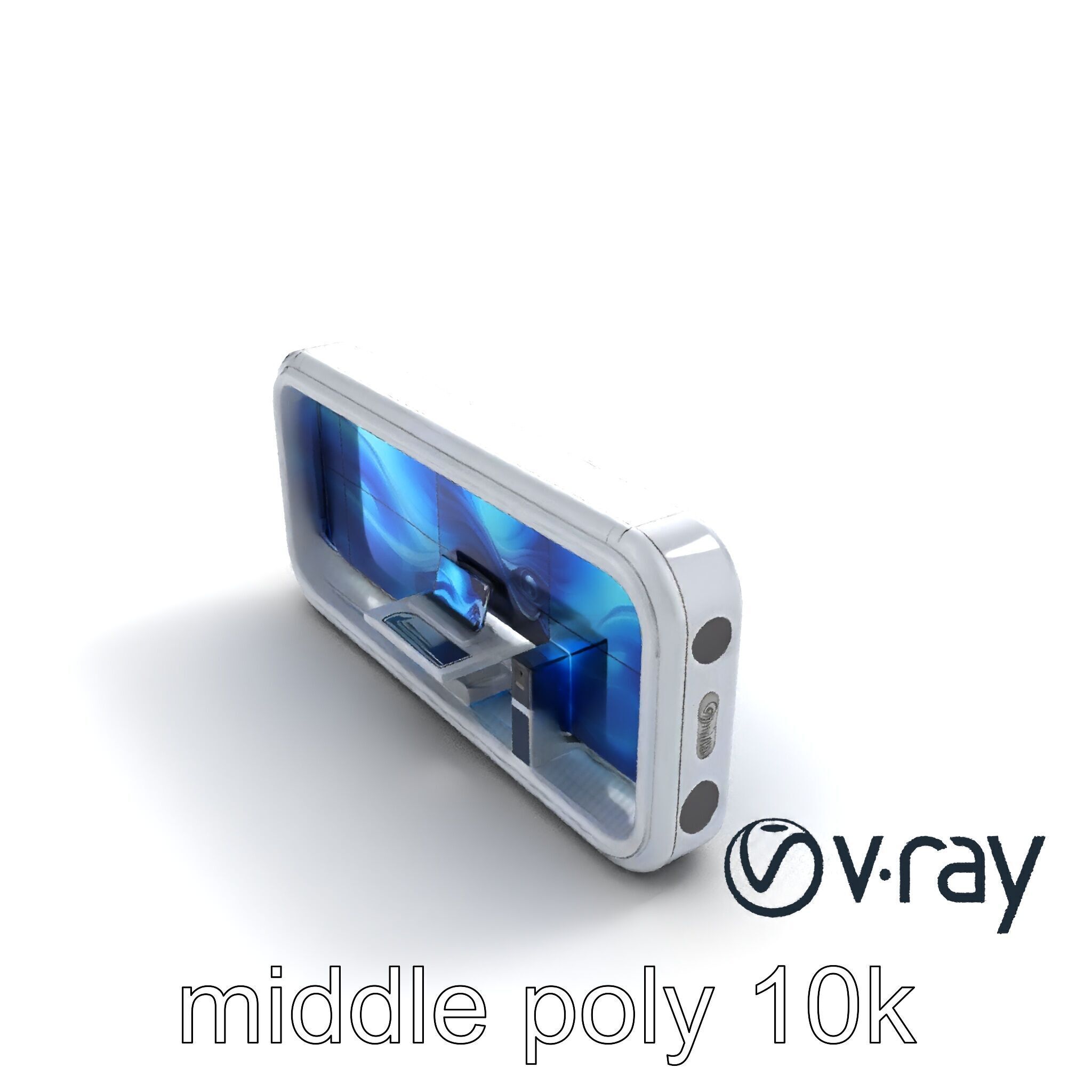 Futuristic Wall Module with Panoramic Displays model pack Low-poly 3D model_7