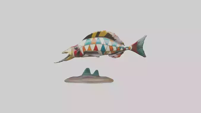 Harlequin Tusk Fish statue model