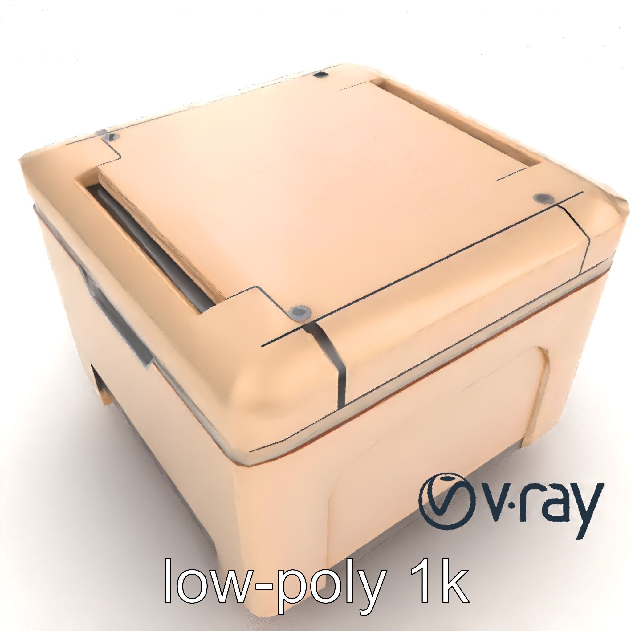 Futuristic Storage Box Sleek Design model pack Low-poly 3D model_22