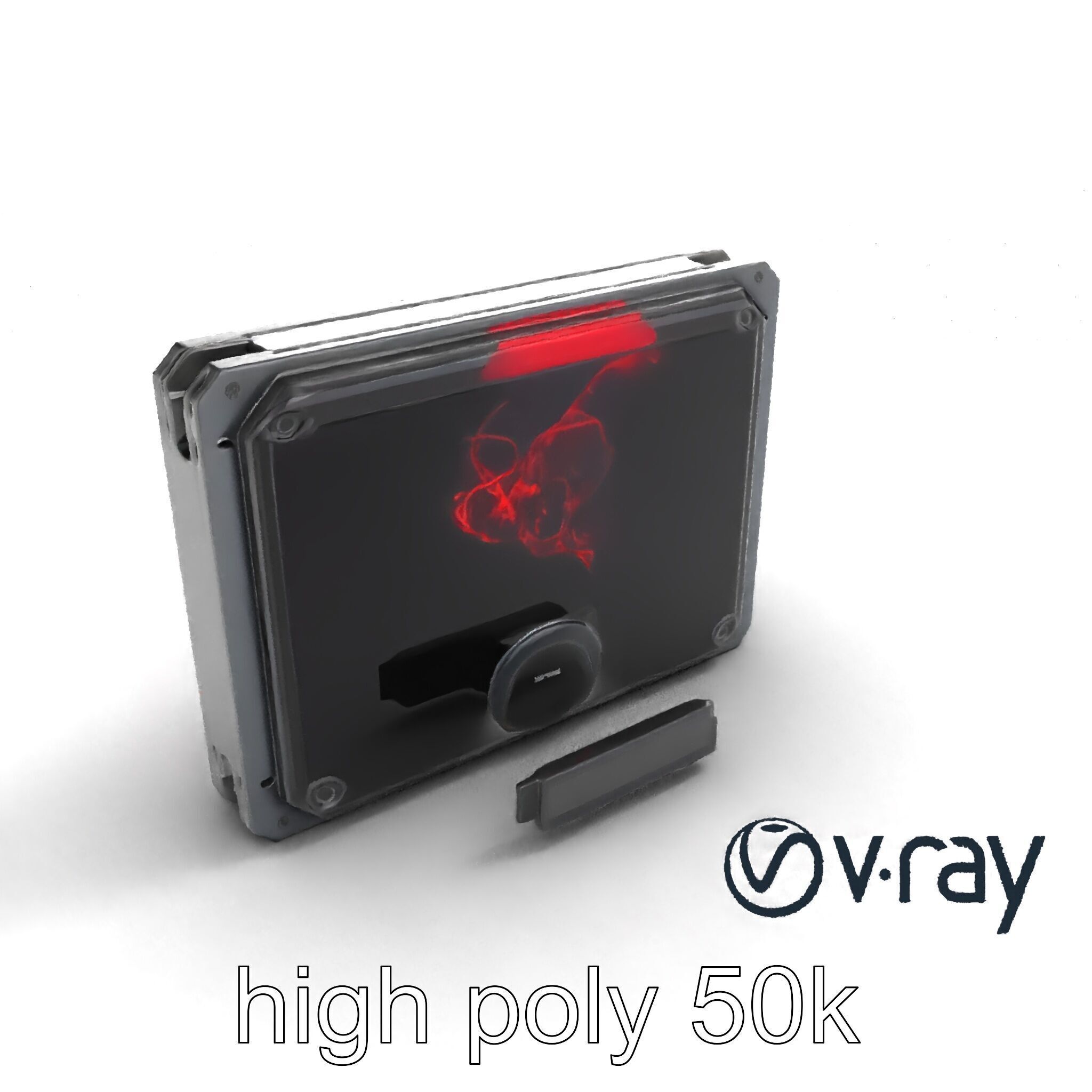 Futuristic Wall Frame with Modular Ports model pack Low-poly 3D model_12