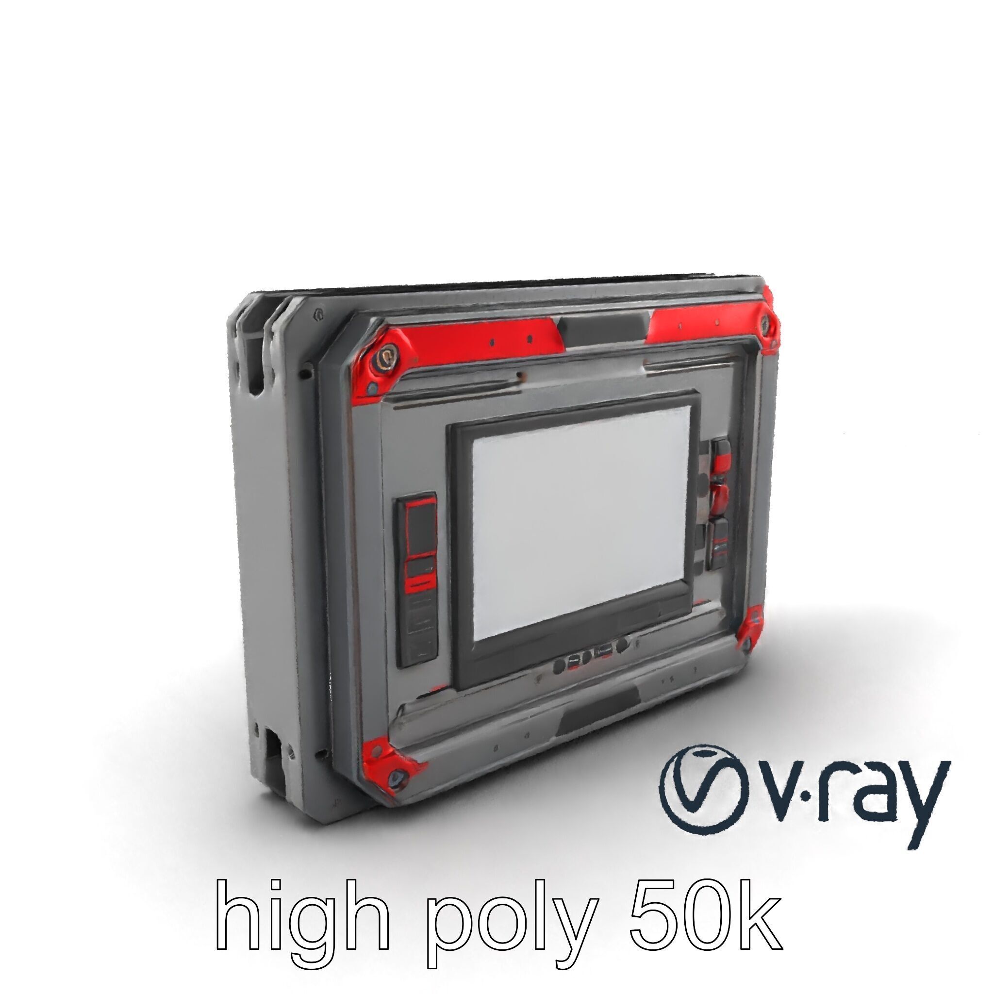 Futuristic Wall Frame with Modular Ports model pack Low-poly 3D model_2