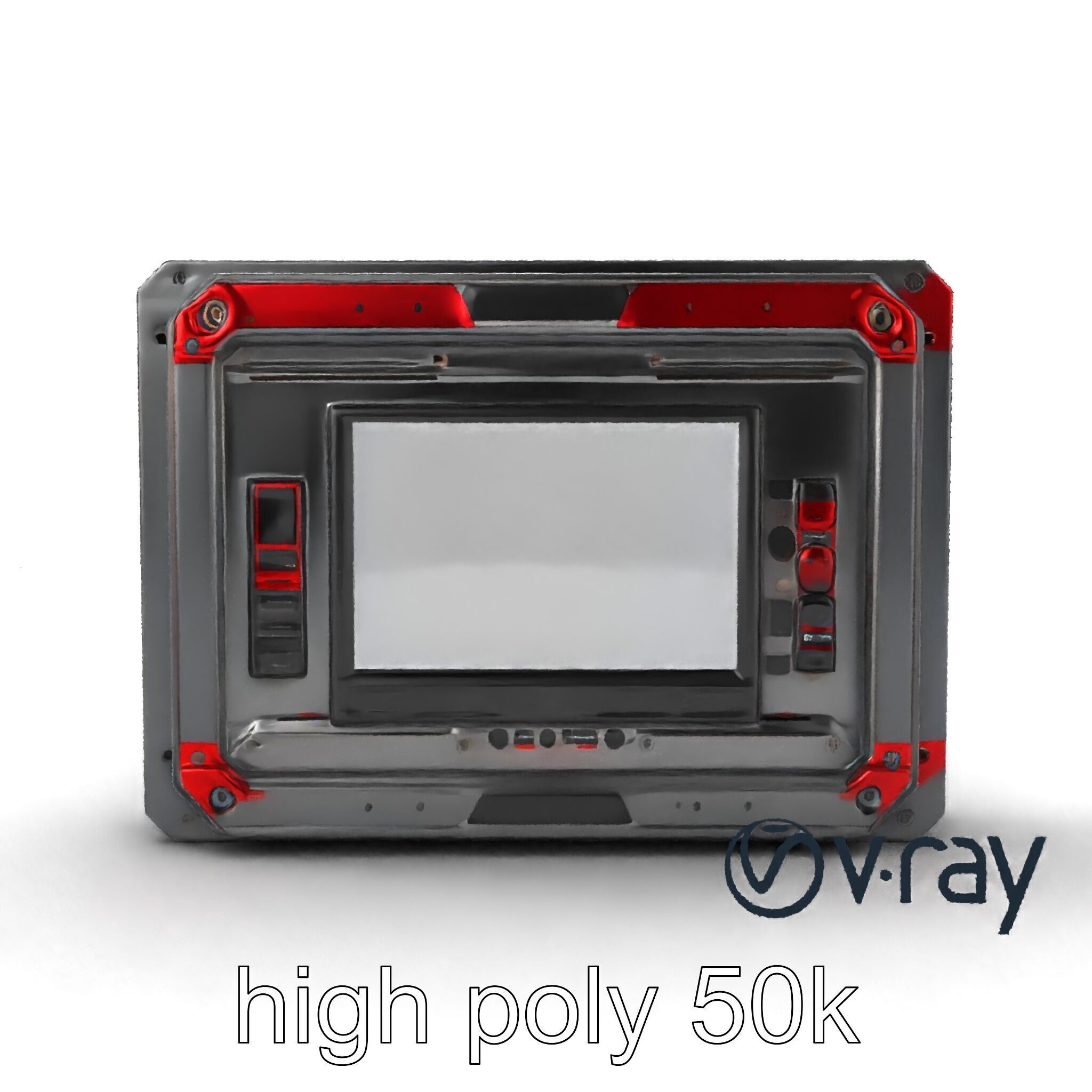 Futuristic Wall Frame with Modular Ports model pack Low-poly 3D model_24