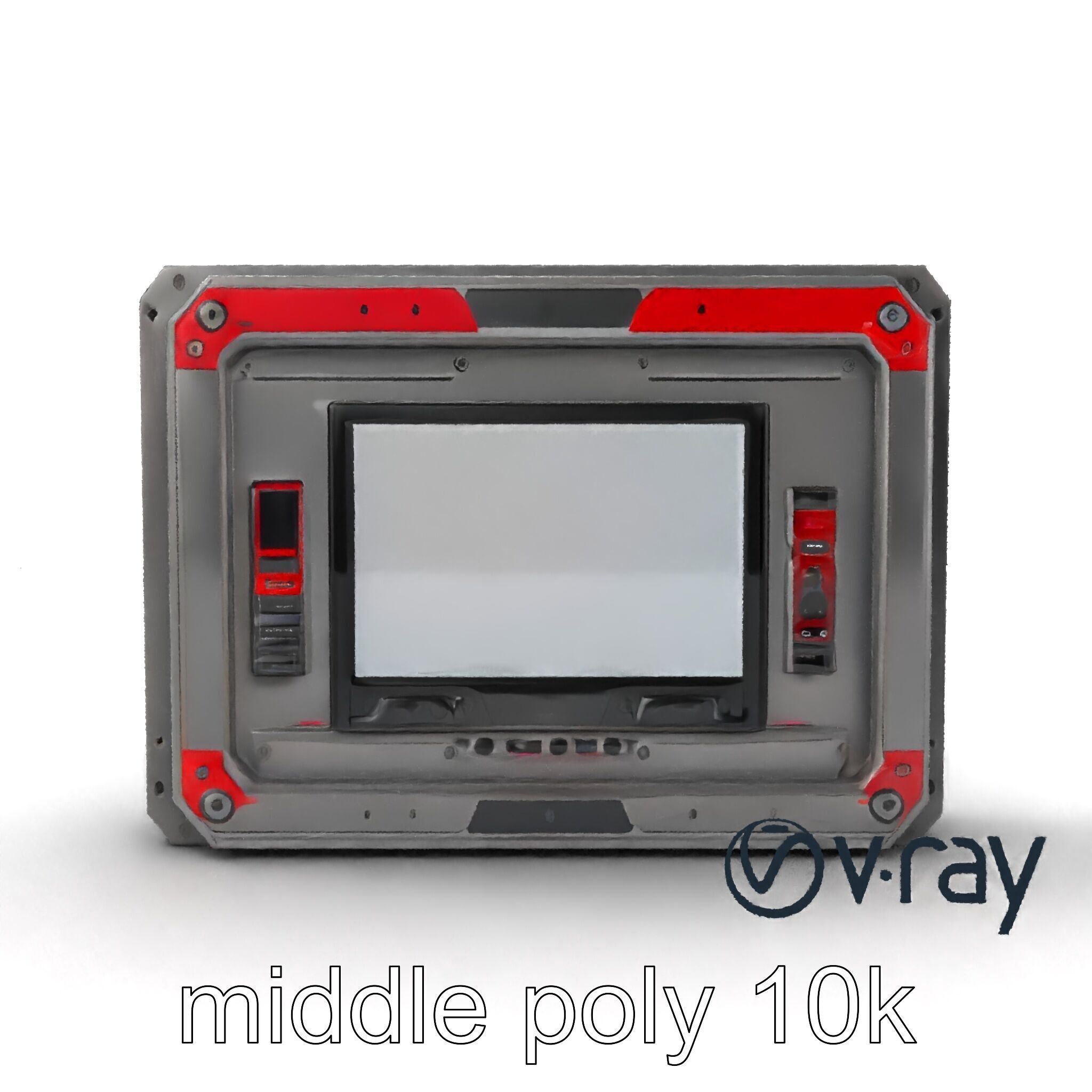 Futuristic Wall Frame with Modular Ports model pack Low-poly 3D model_23