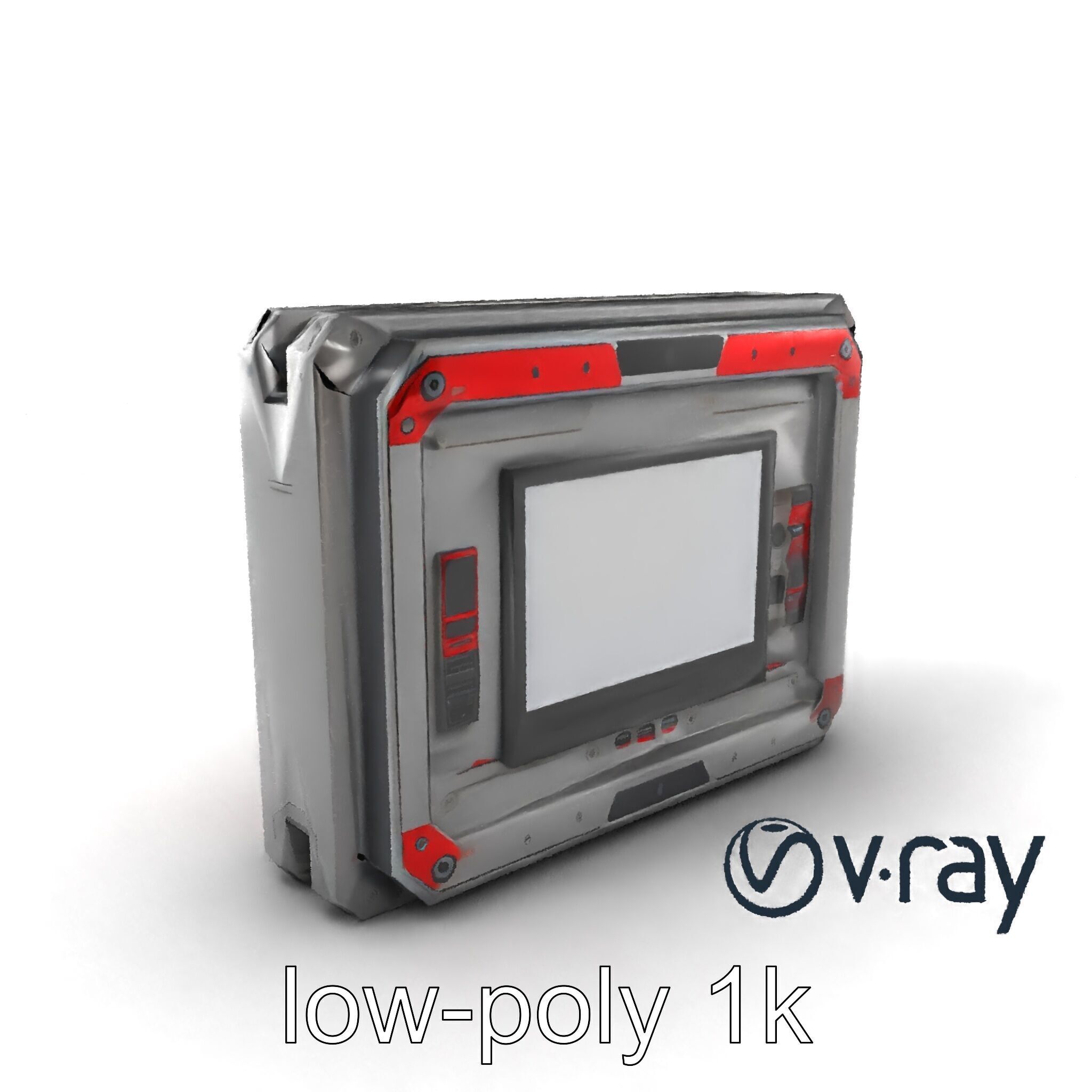 Futuristic Wall Frame with Modular Ports model pack Low-poly 3D model_5