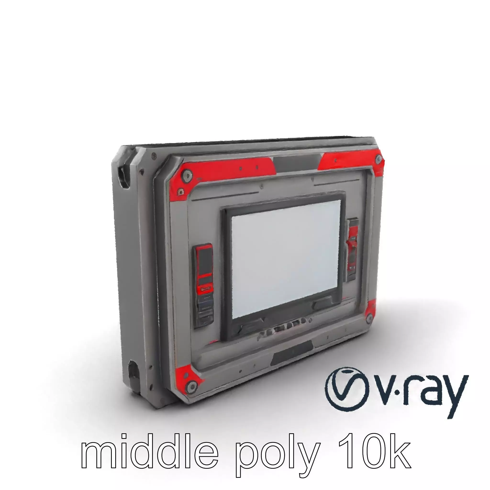 Futuristic Wall Frame with Modular Ports model pack Low-poly 3D model_0