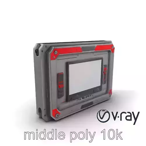 Futuristic Wall Frame with Modular Ports model pack Low-poly 3D model