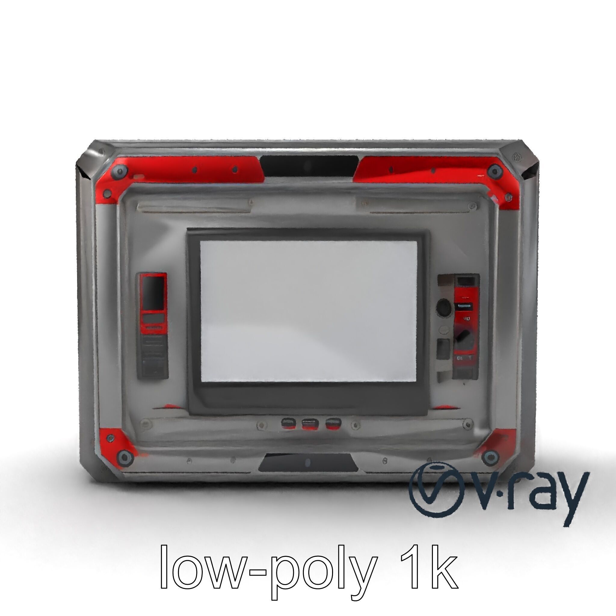 Futuristic Wall Frame with Modular Ports model pack Low-poly 3D model_21