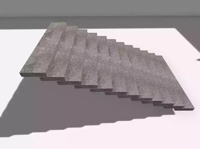 12 Steps Block stairs Free 3D model