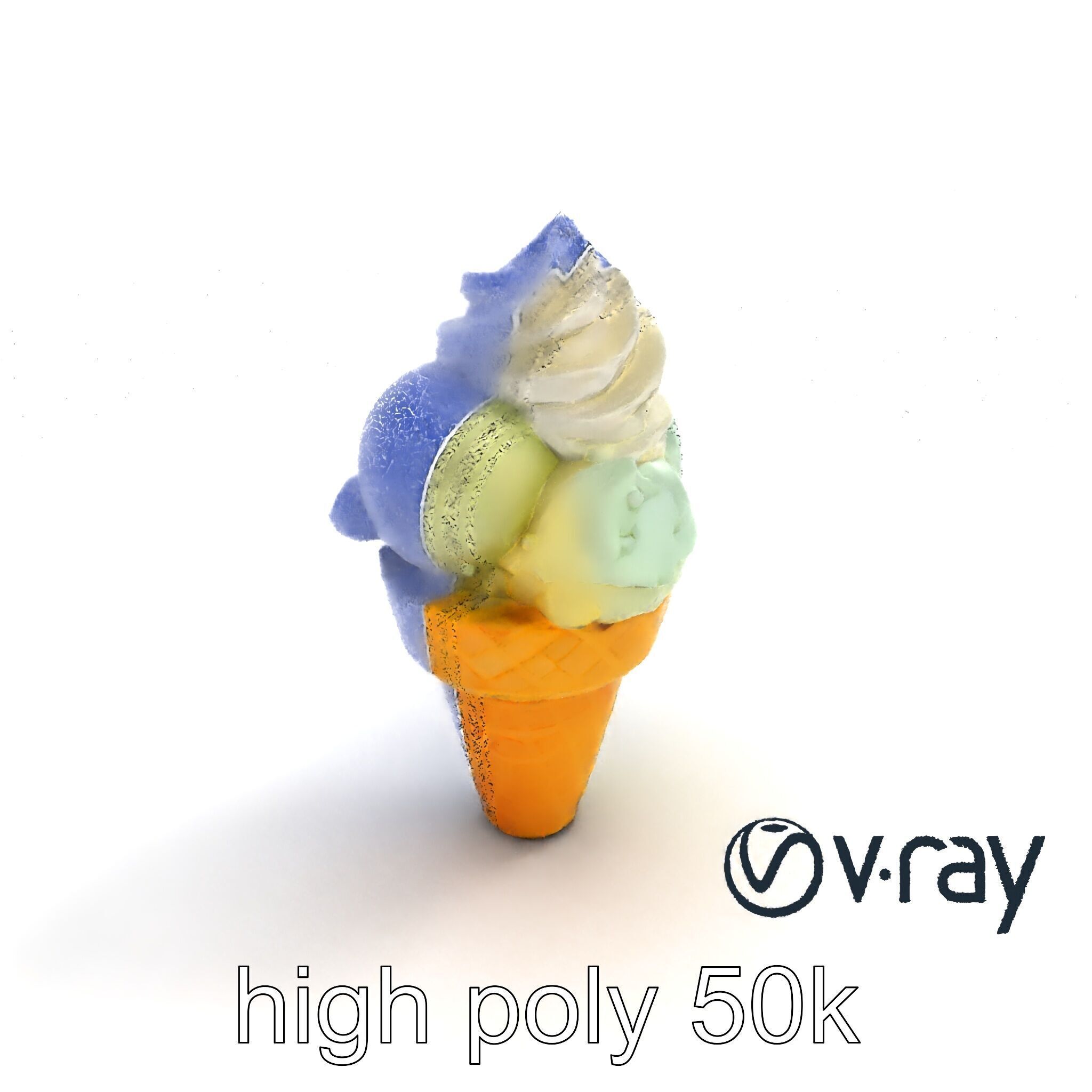 Pastel Ice Cream Cone Delight model pack Low-poly 3D model_25