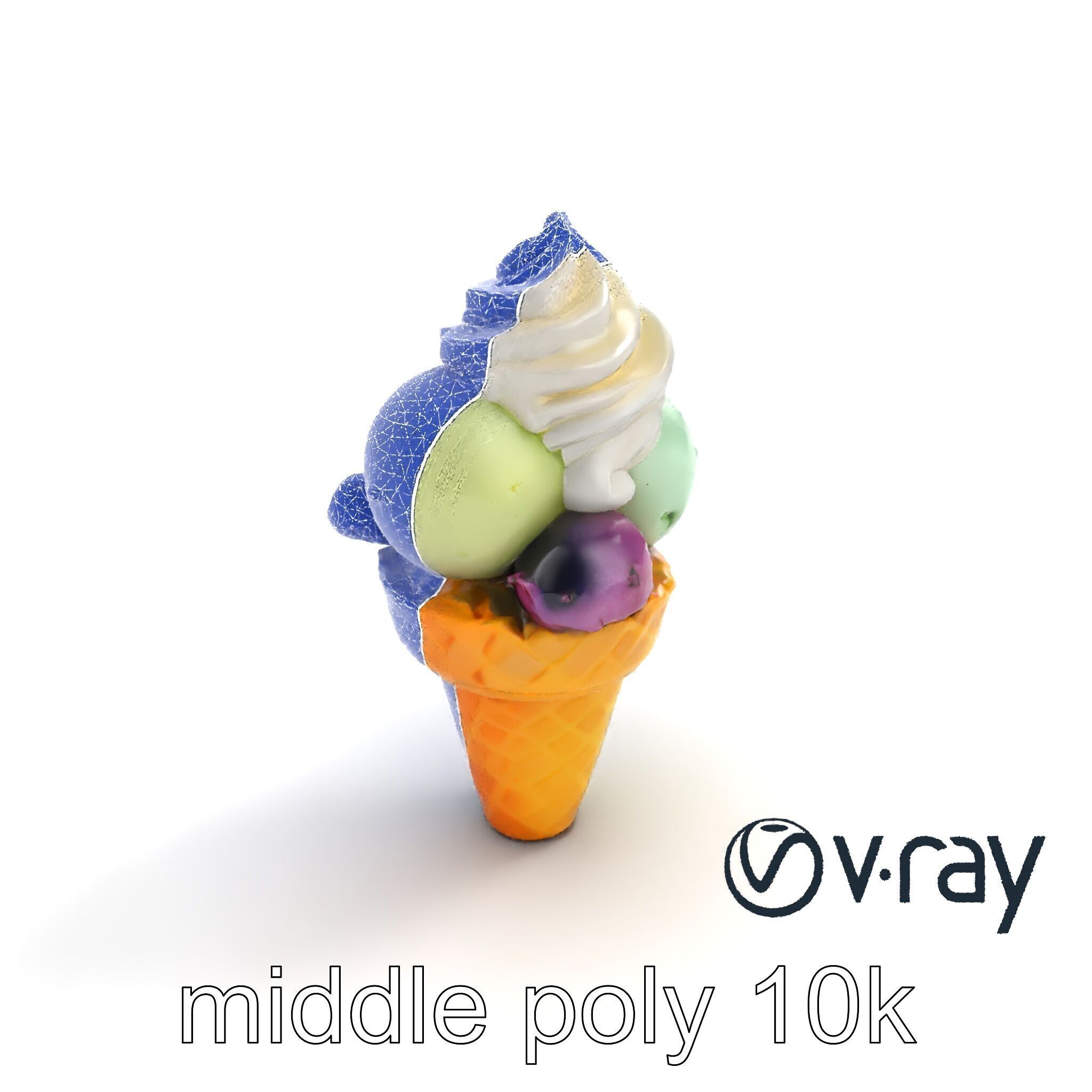Pastel Ice Cream Cone Delight model pack Low-poly 3D model_12