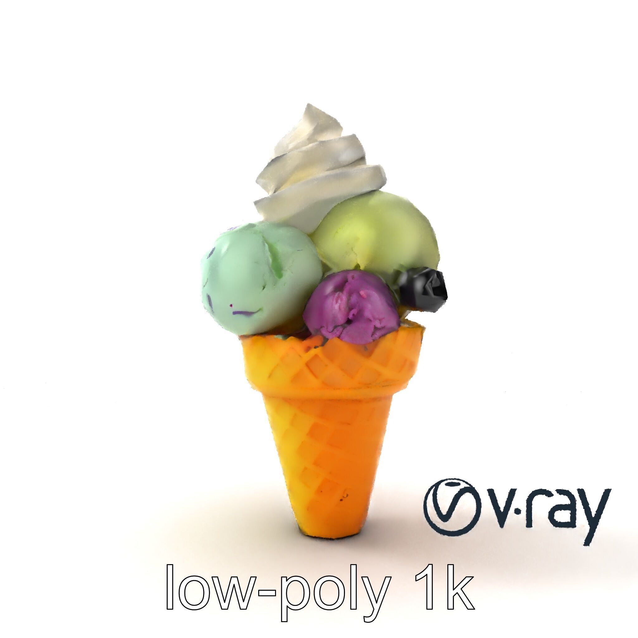Pastel Ice Cream Cone Delight model pack Low-poly 3D model_15