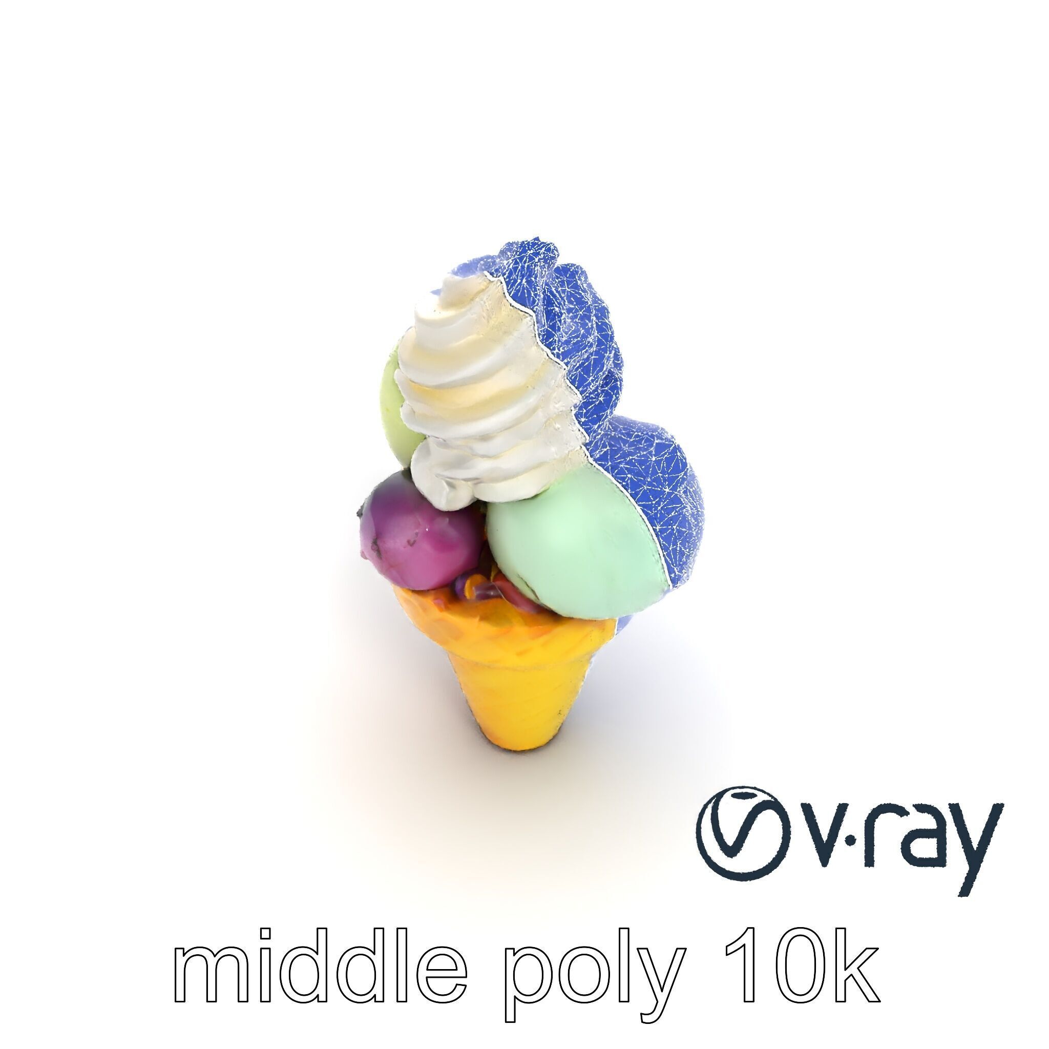 Pastel Ice Cream Cone Delight model pack Low-poly 3D model_13